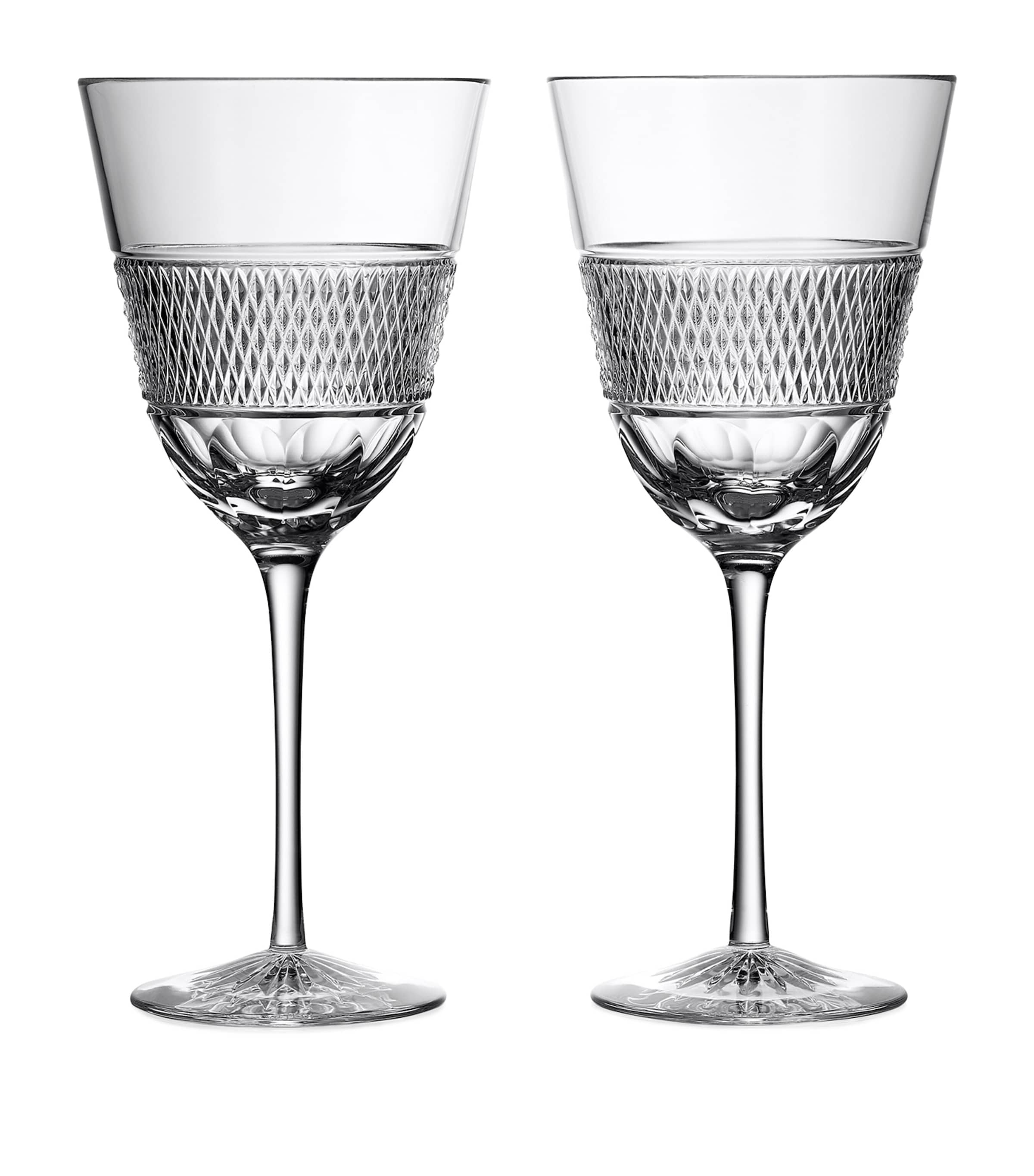 Waterford Set Of 2 Crystal Copper Coast White Wine Glasses In Clear
