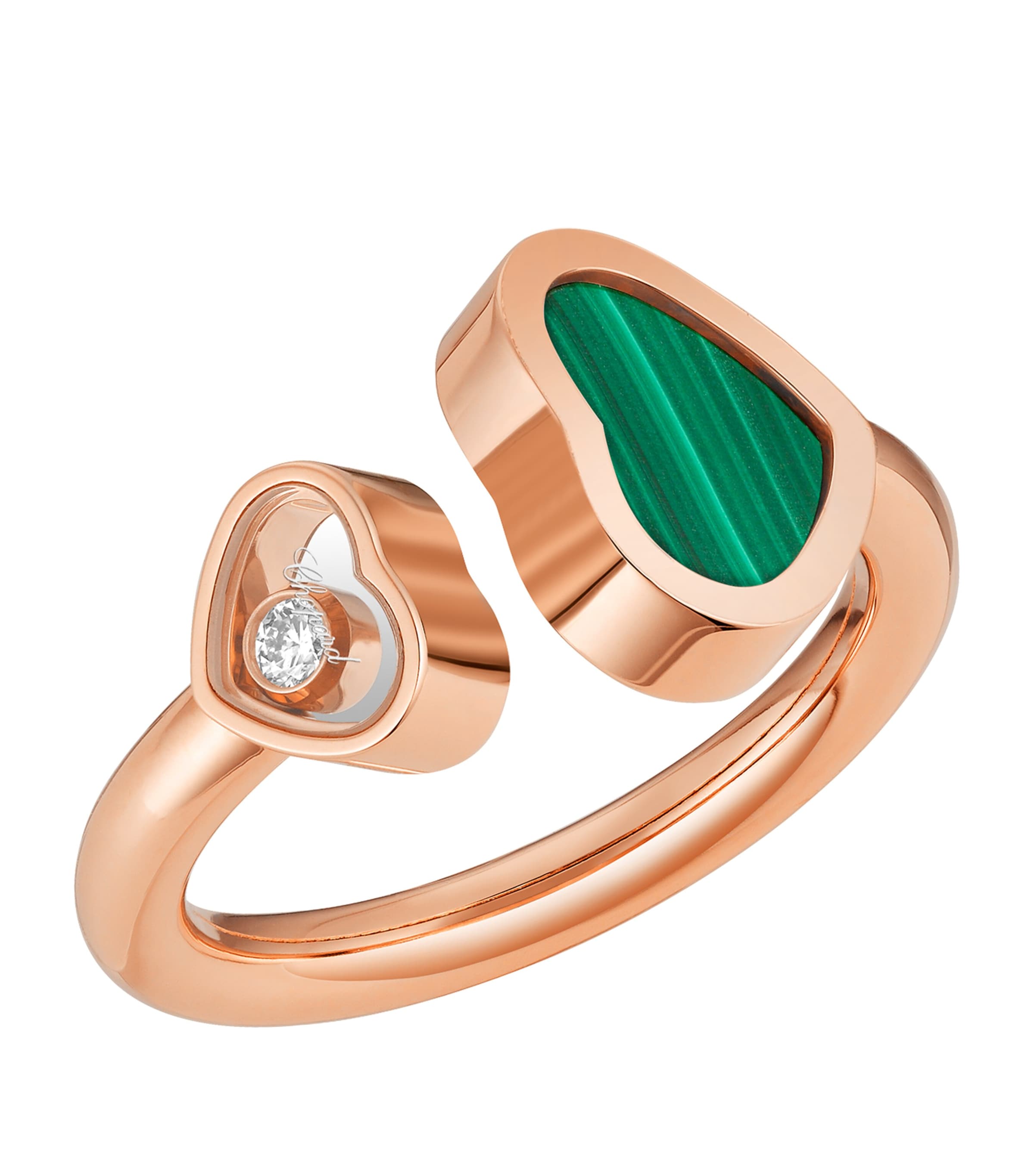 Chopard Rose Gold And Diamond Happy Hearts Ring