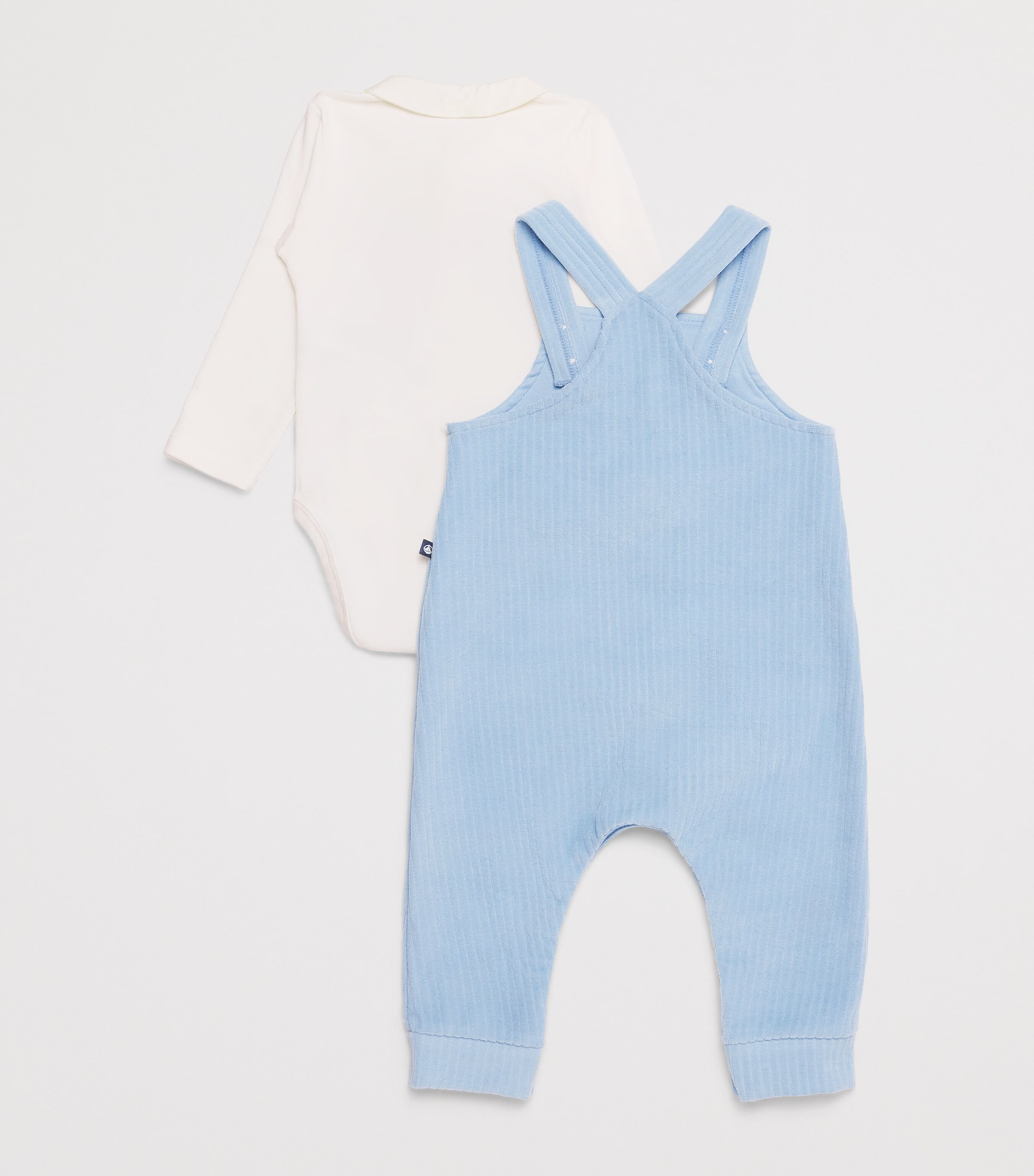 Cotton Bodysuit and Dungarees Set (1-18 Months) FLO/MILK Image 2