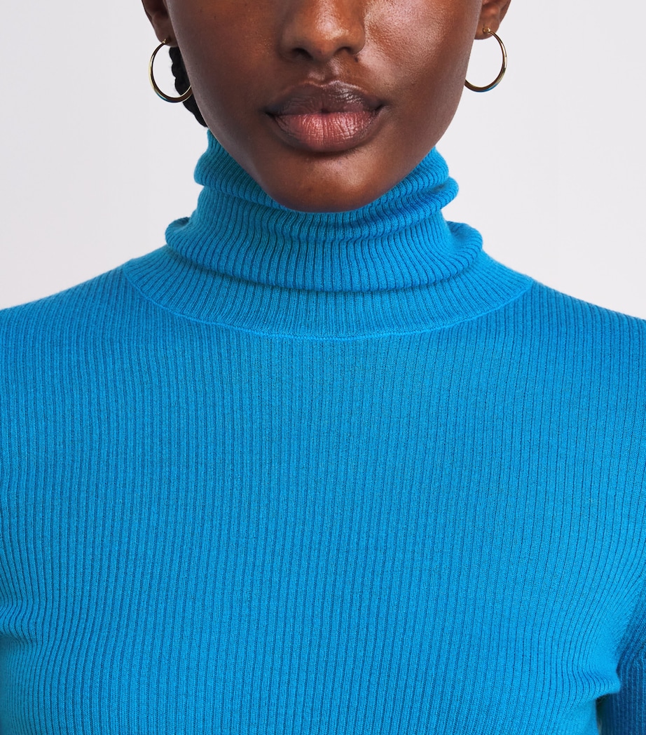 Wool-Silk Rollneck Sweater TURQUOISE Image 6