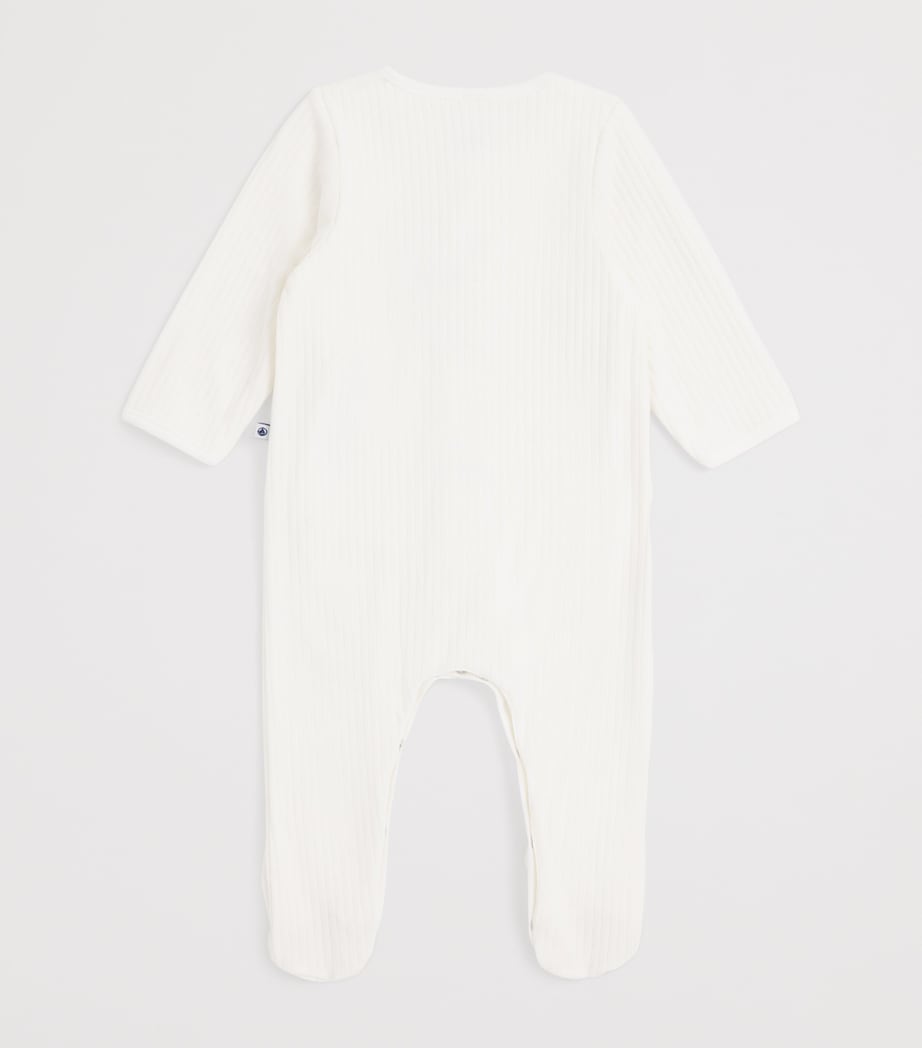 Petit Bateau Cotton Velour Heart All-In-One (1-12 Months) Image 2