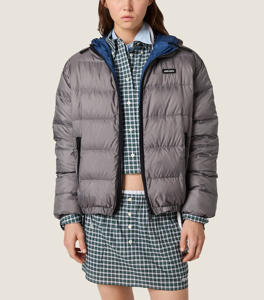 Miu Miu Womens Down Ponge Puffer Jacket Gold/silver Image 5