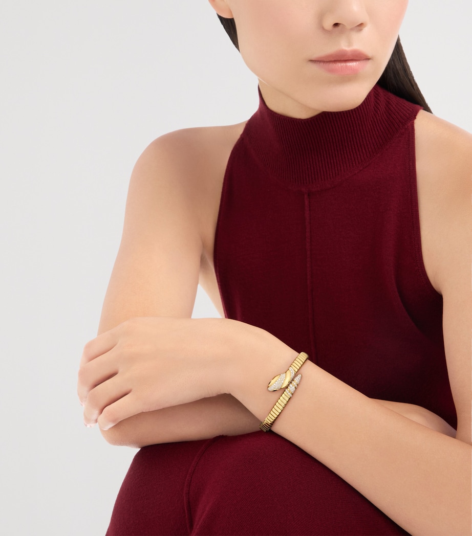 Bvlgari Yellow Gold and Diamond Serpenti Bracelet Yellow Gold Image 5