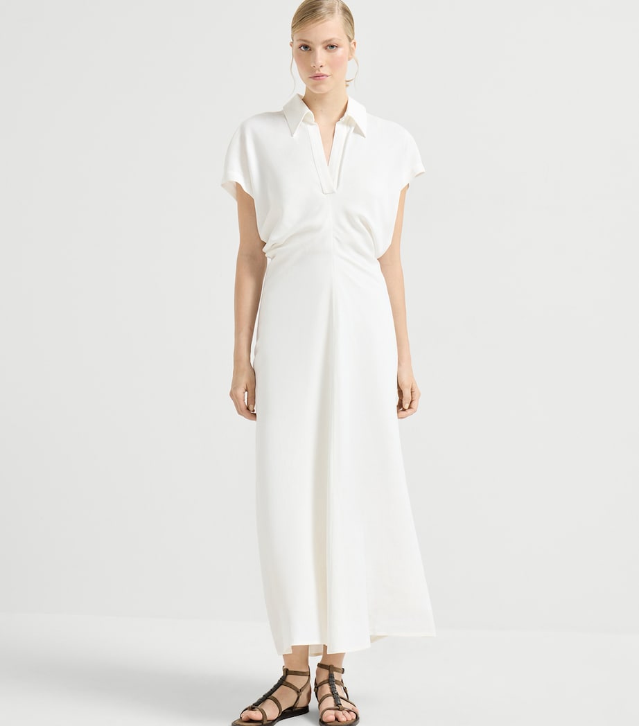Brunello Cucinelli Womens Twill Maxi Dress Image 3