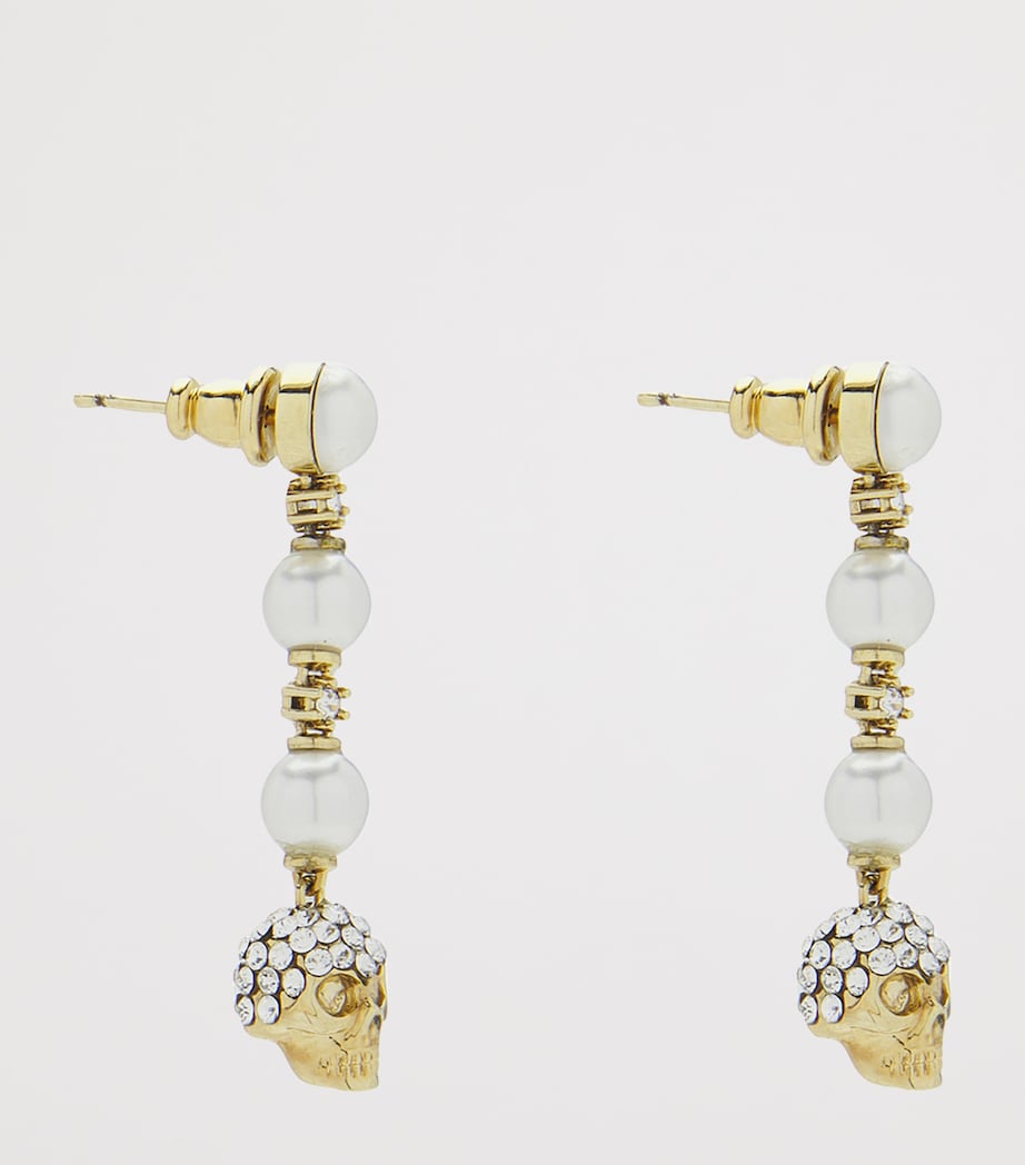 Faux Pearl and Skull Earrings 1953 Image 2