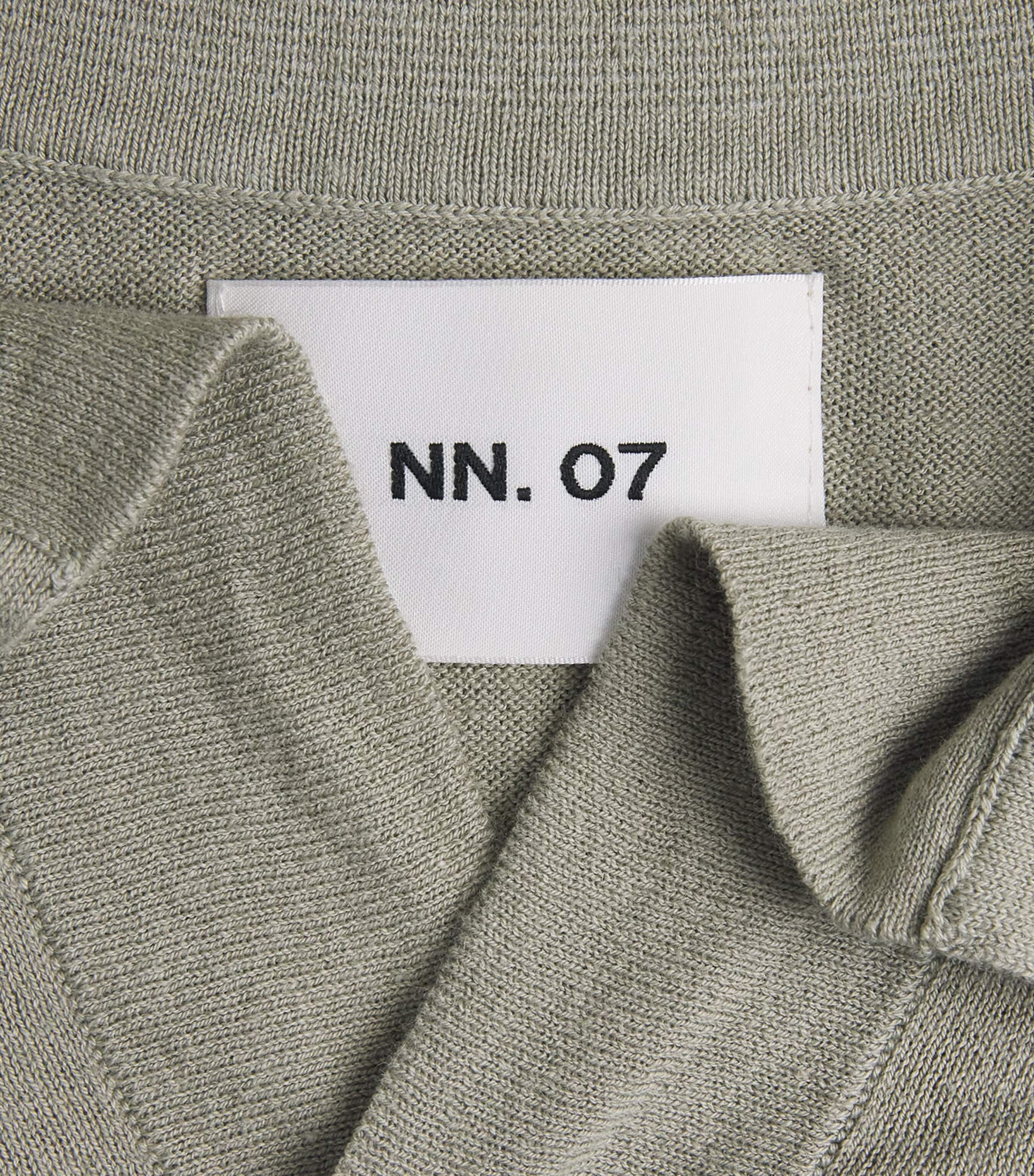 NN.07 Mens Cotton-Linen Ryan Polo Shirt Sage Green Image 6