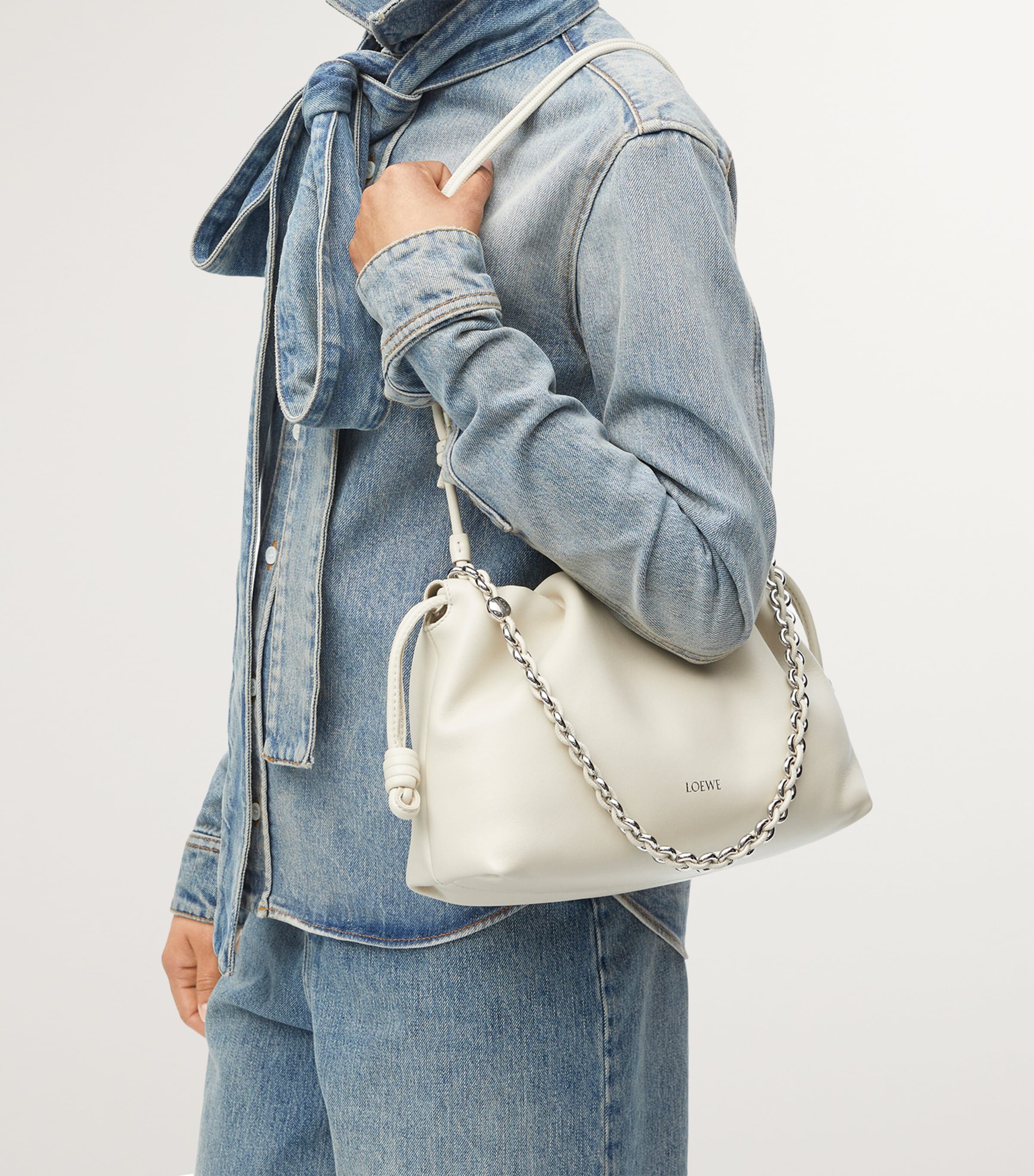LOEWE Leather Flamenco Purse Sea Salt Image 5