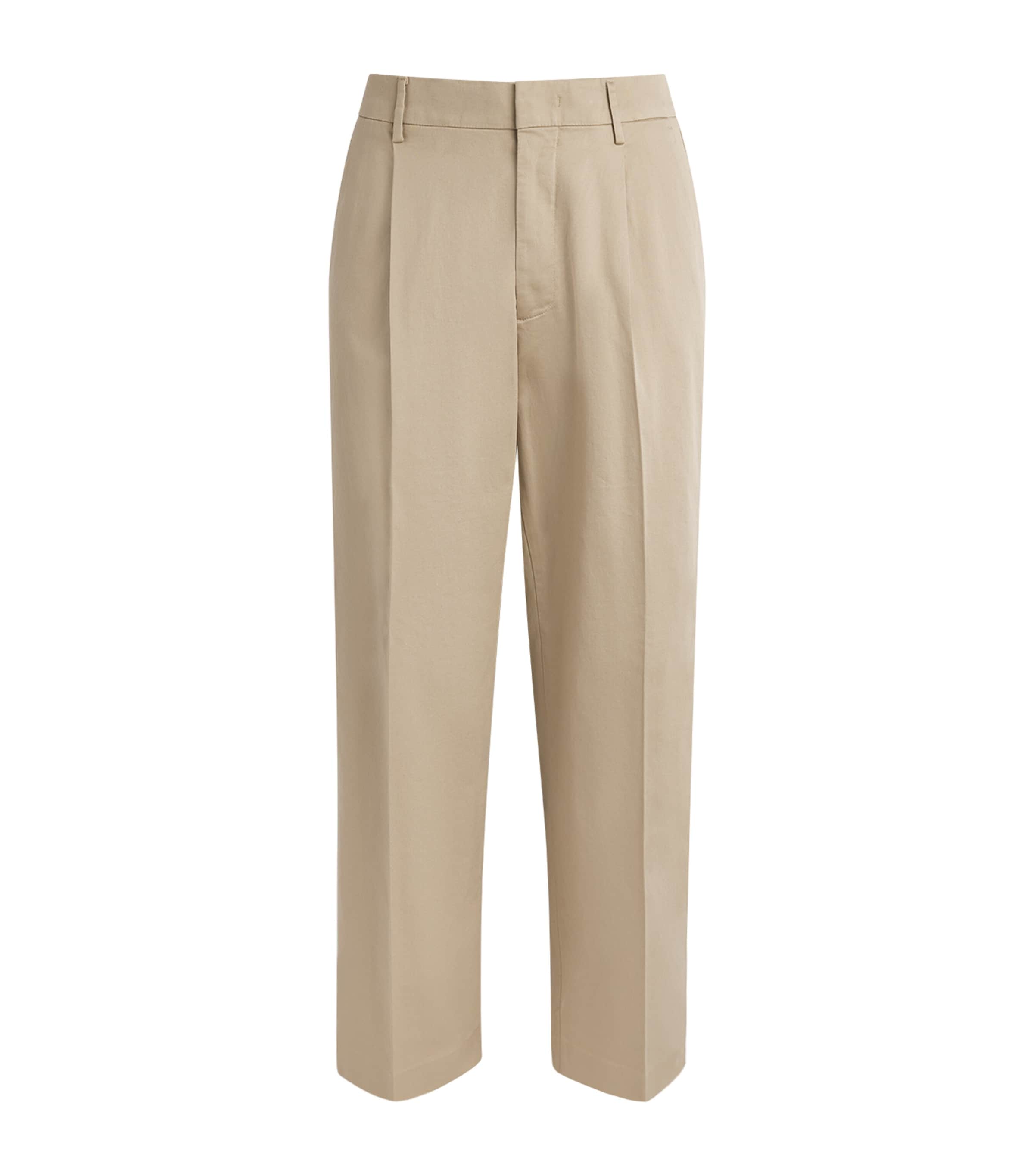 NN.07 Mens Stretch-Organic Cotton Kay Pleated Trousers Desert Khaki Image 1