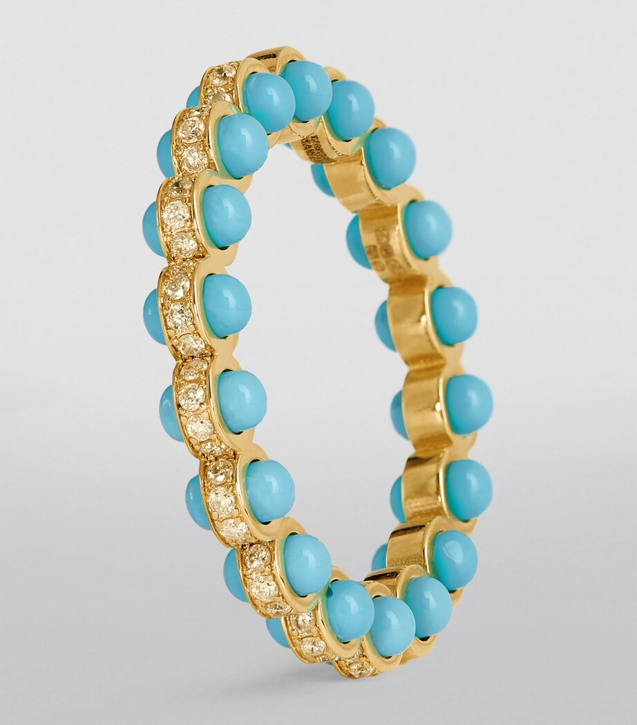 L'ATELIER NAWBAR Yellow Gold, Diamond and Enamel The Cobalt Ring Yellow Gold Image 6