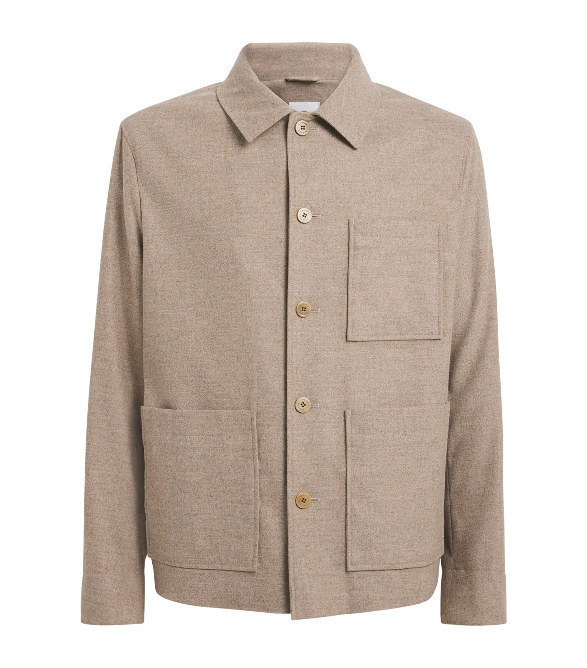 Bogner Micro Flannel Overshirt In Neutral
