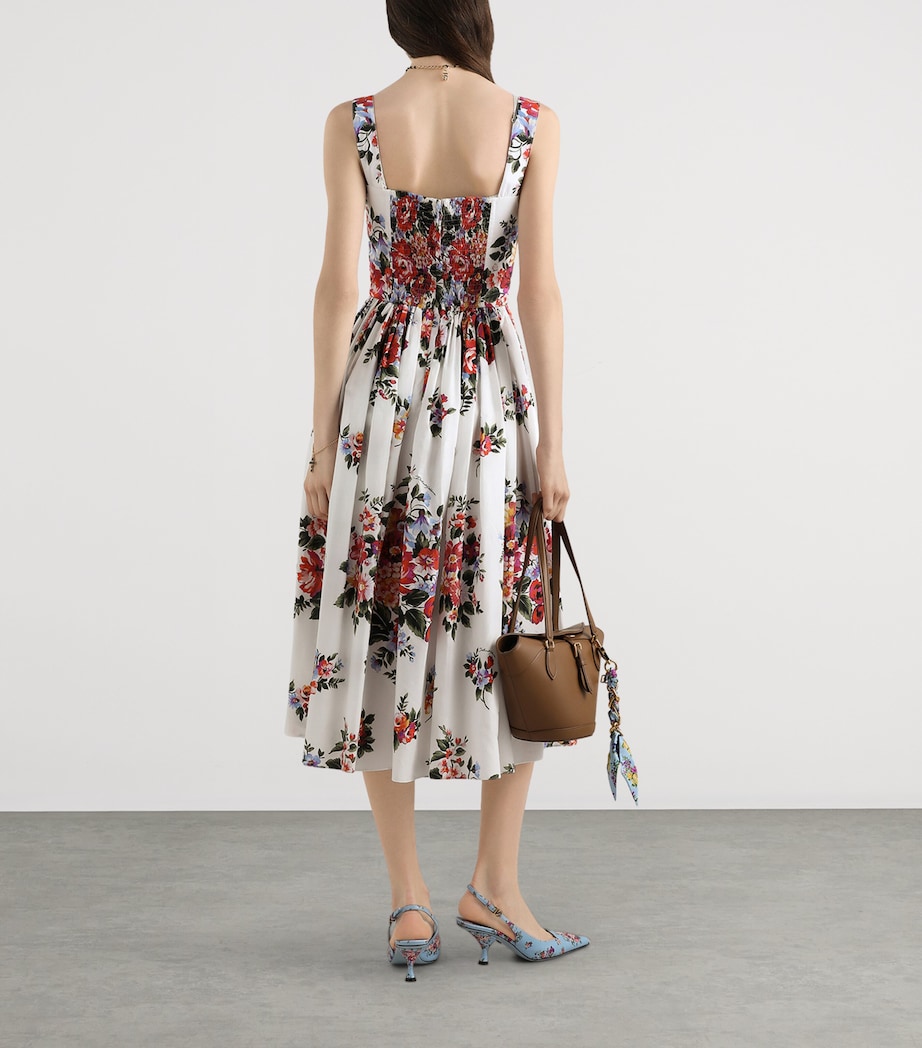 Dolce&Gabbana Womens Cotton Floral Print Midi Dress Mazz Image 2