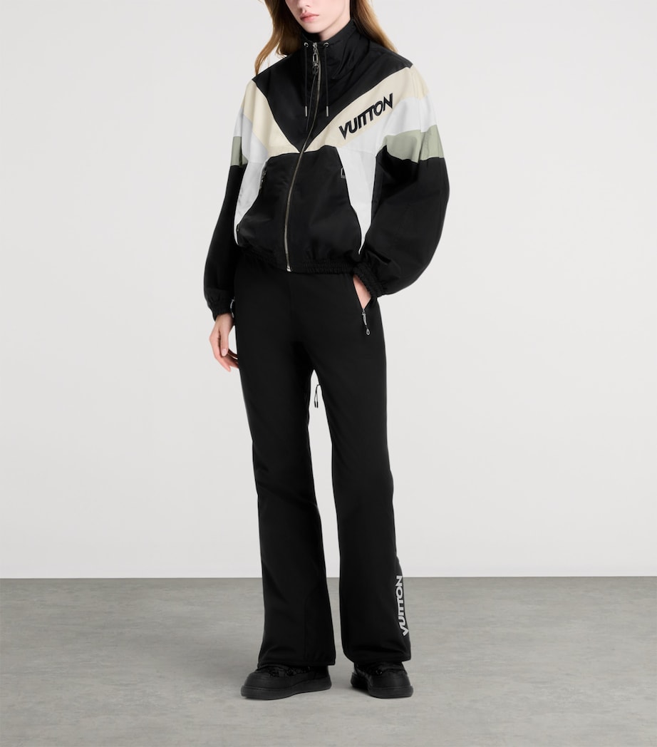 Cotton-Blend Colour-Block Windbreaker Jacket BLACK Image 4