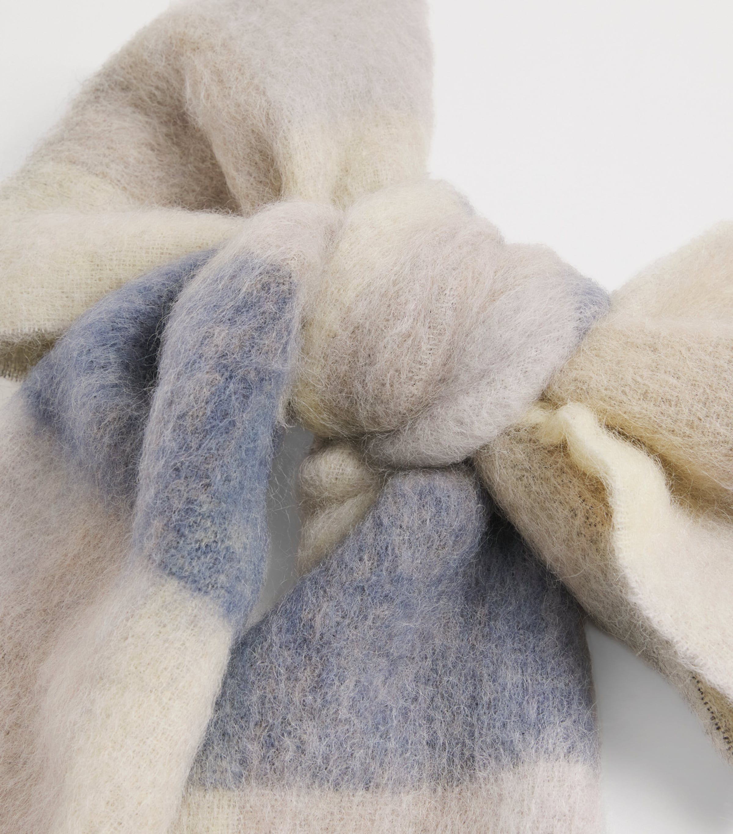 Acne Studios Check Fringe Scarf Vanilla/beige/lavndr Image 4