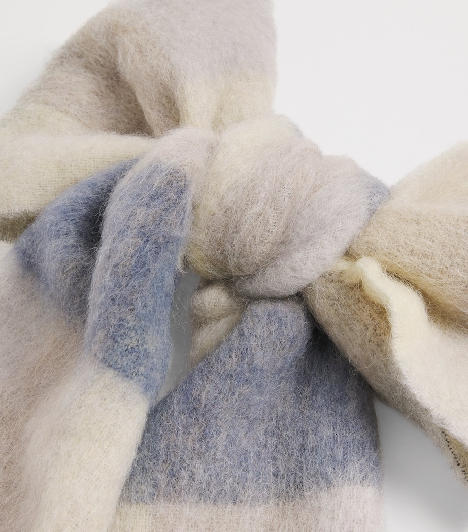 Acne Studios Check Fringe Scarf Vanilla/beige/lavndr Image 4