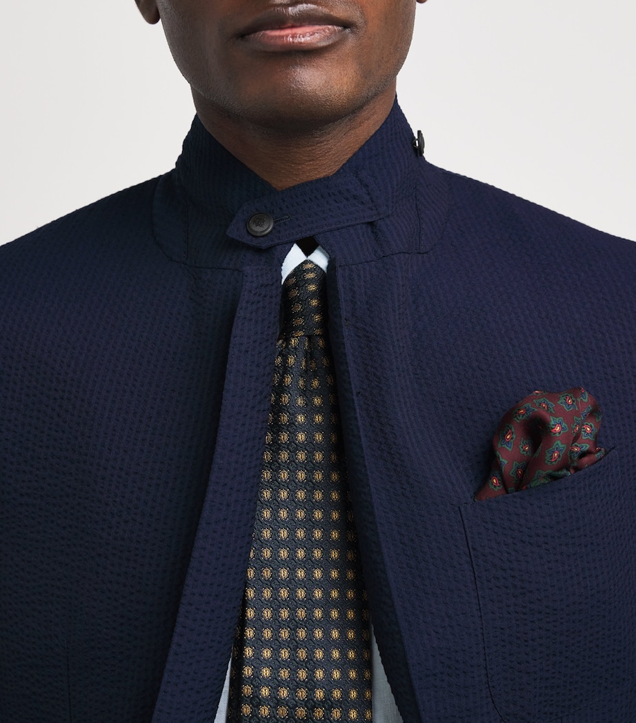 Silk Foulard Pocket Square DARK RED Image 3