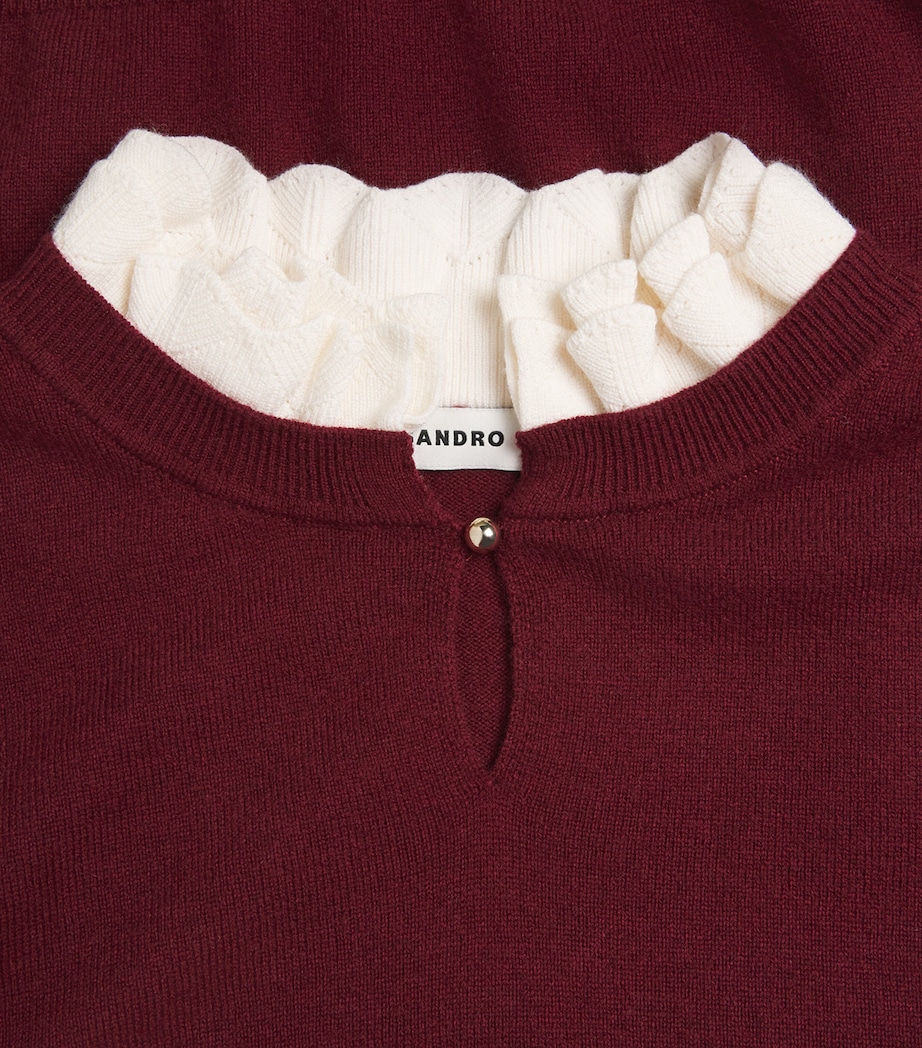 Wool Ruffle-Neck Sweater BORDEAUX Image 5