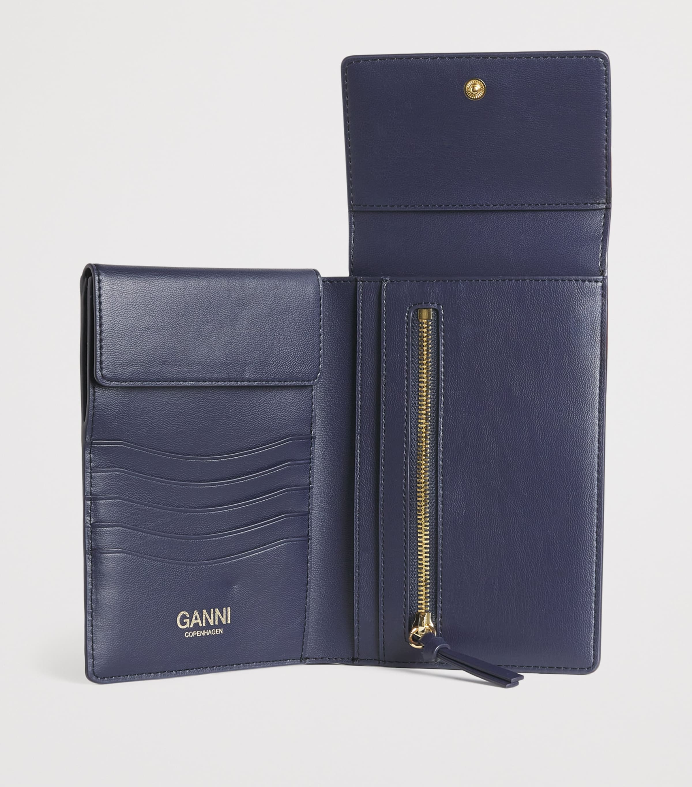 Recycled Leather Bear Travel Wallet 096 BLACK/IRIS Image 2