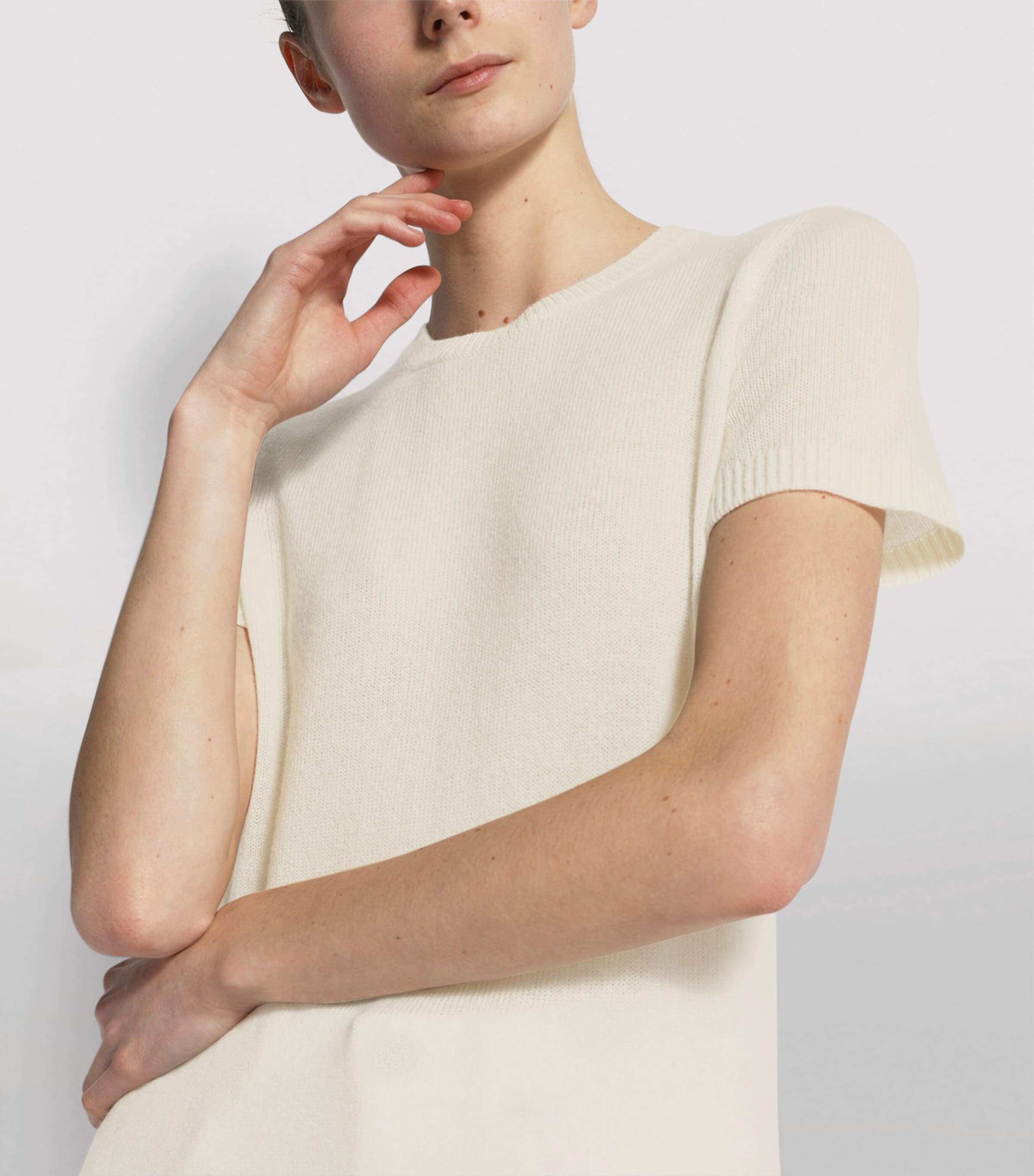 Cashmere Sweater Tee C05 IVORY Image 6