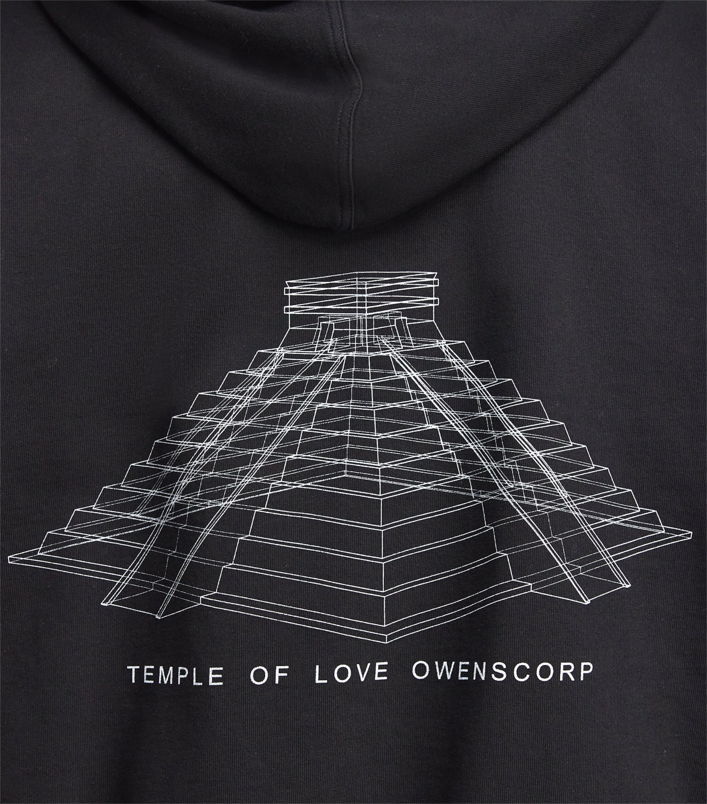Rick Owens Mens Cotton Oversized Hoodie Black/milk Image 3