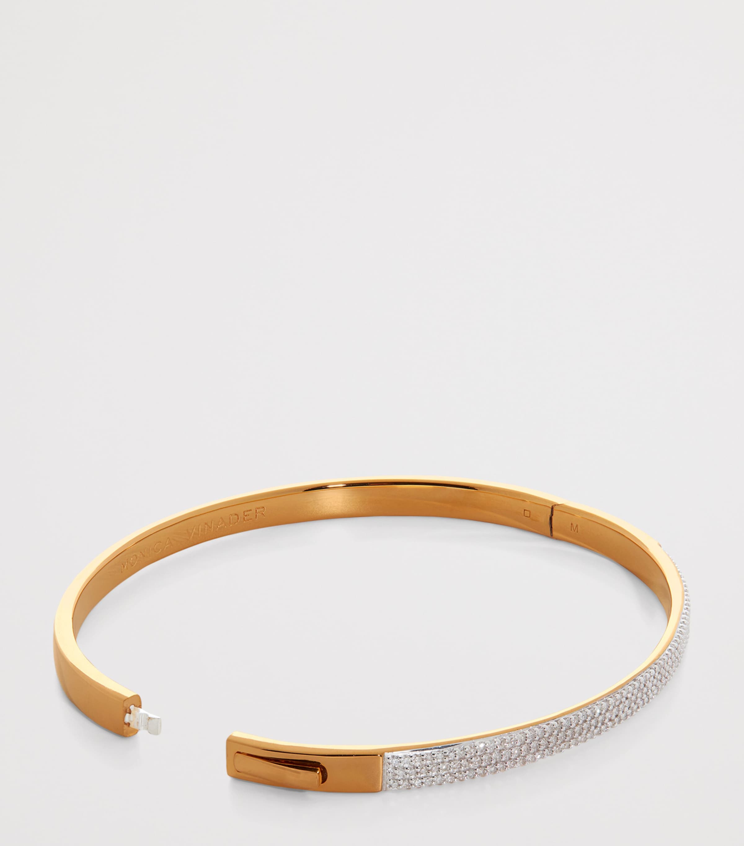 Monica Vinader Gold Vermeil and Diamond Essential Pavé Bangle Gold Vermeil Image 3