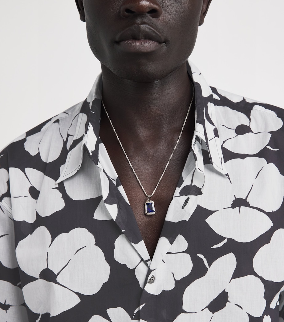 DRIES VAN NOTEN Mens Cotton Poppy Print Shirt Black Image 3