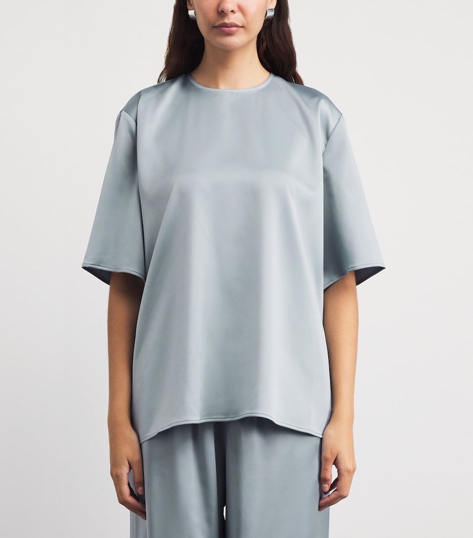 Stylein Womens Satin Martano Blouse Ice Blue Image 4