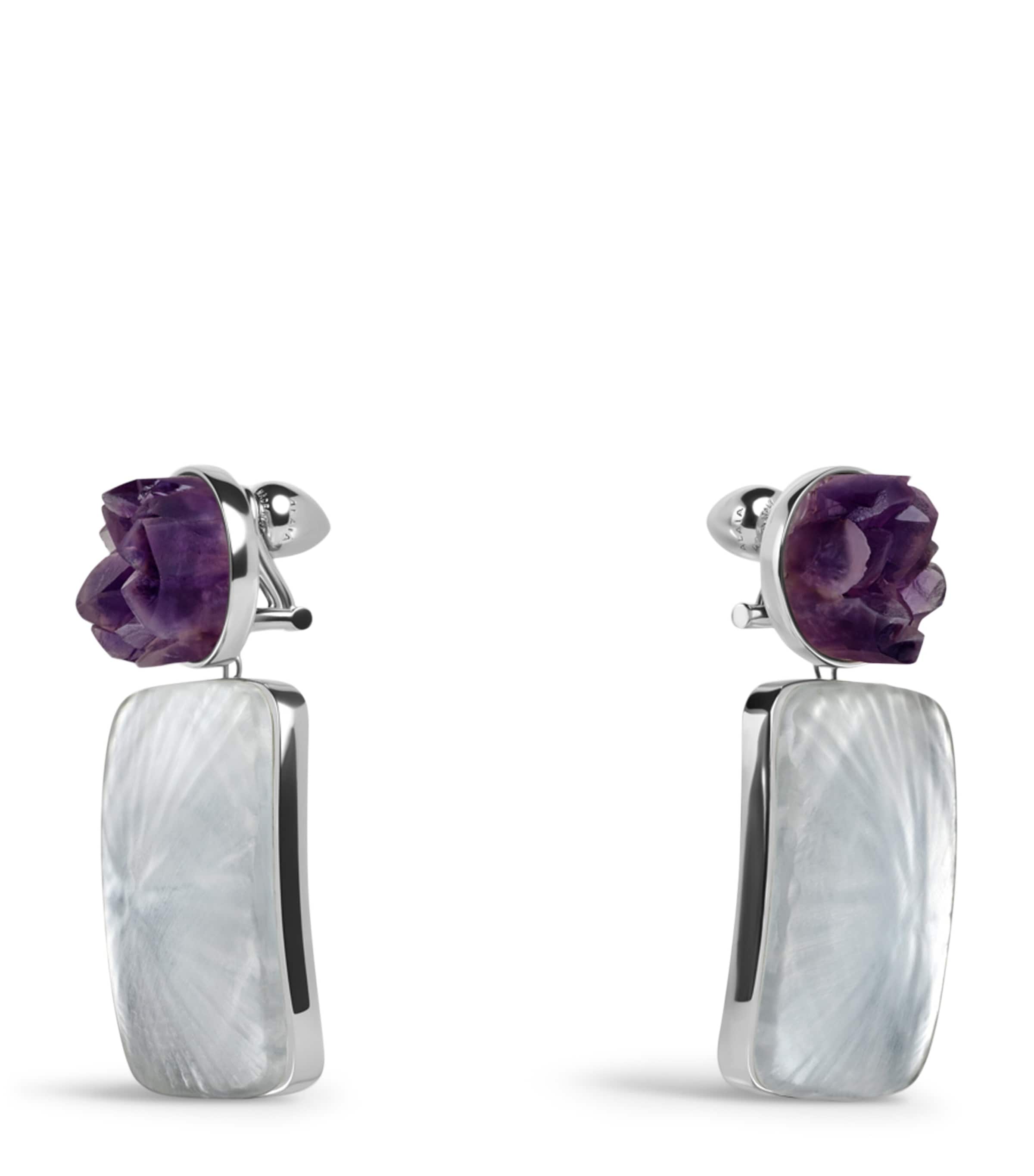 Alaïa Amethyst Pendant Earrings Rouge Grenat Image 3