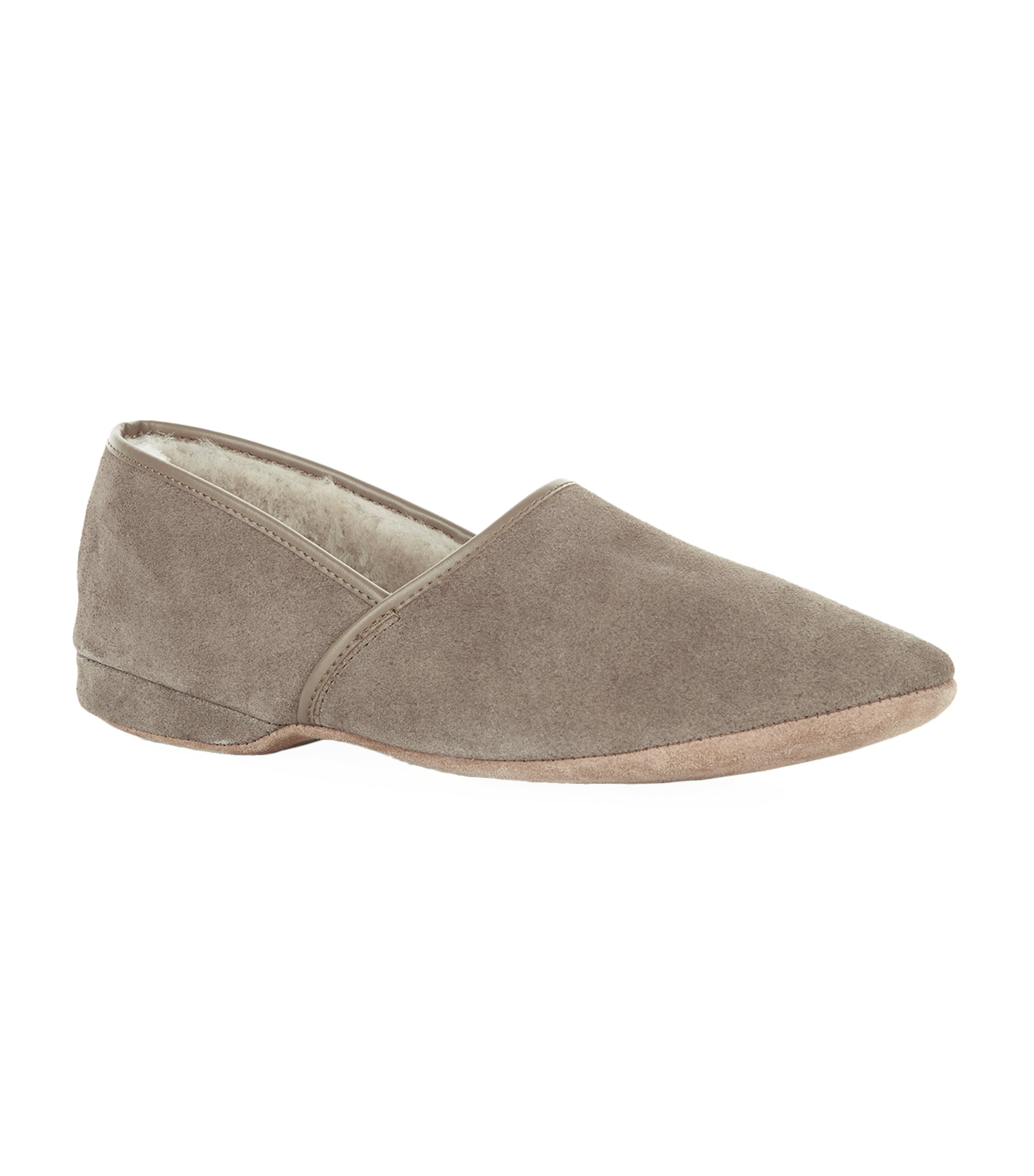 Shop Derek Rose Crawford Suede Slippers In Beige