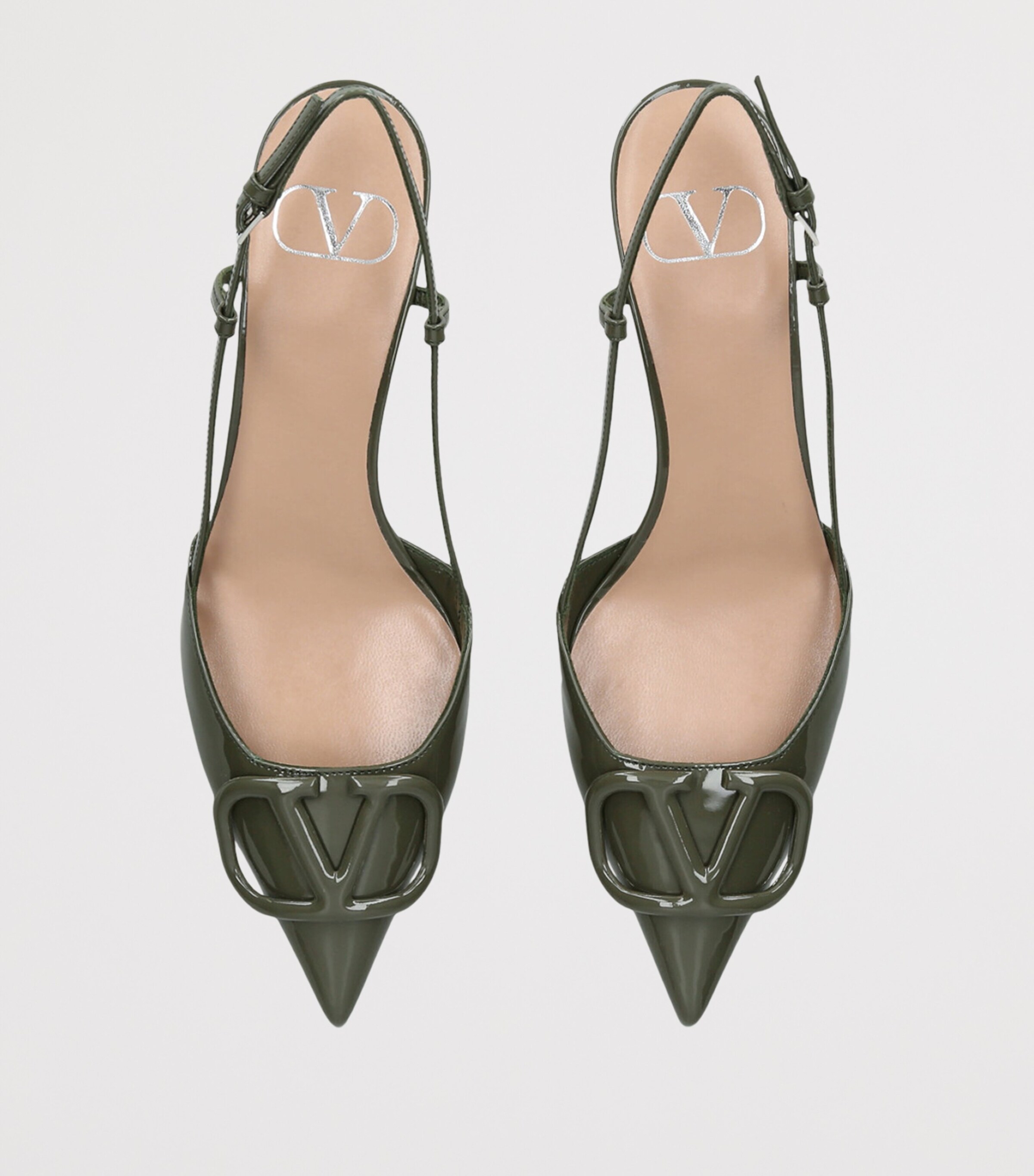 Valentino Garavani Womens VLOGO Slingback Pumps 40 Grey Image 4
