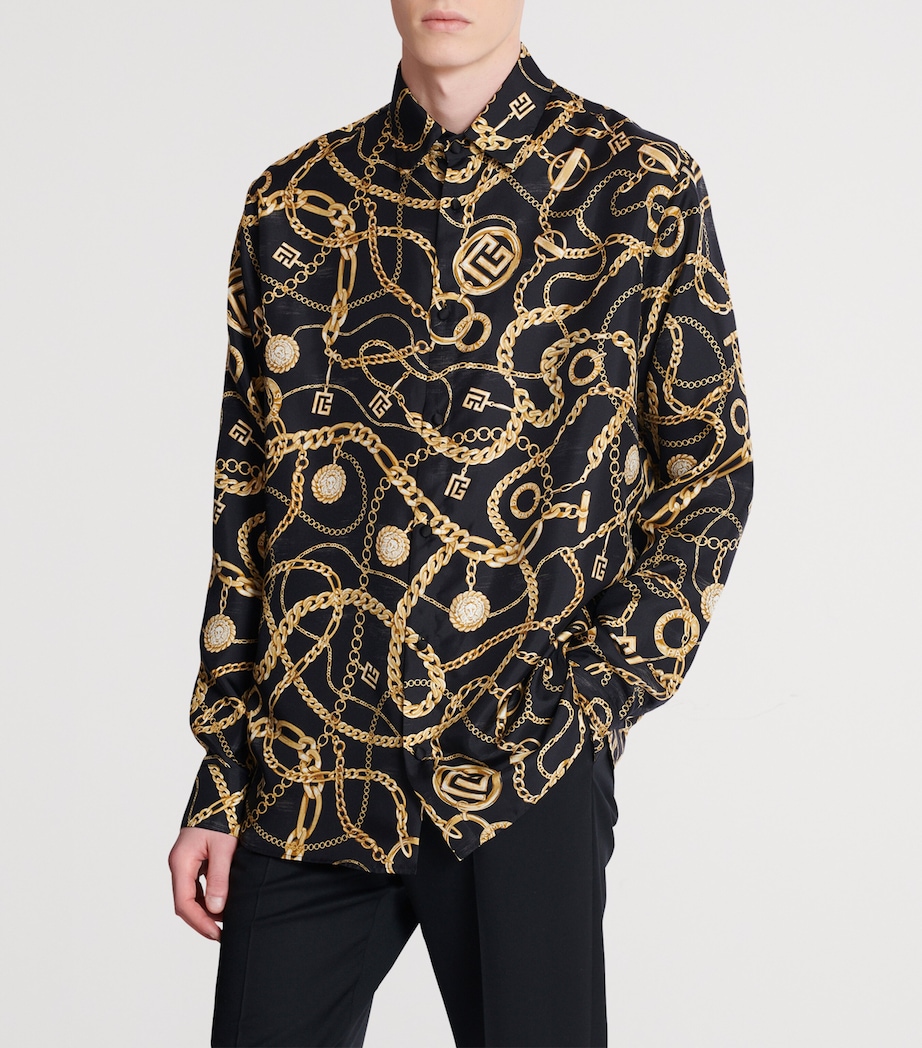 Silk Chain Print Shirt EAD NOIR/OR Image 5