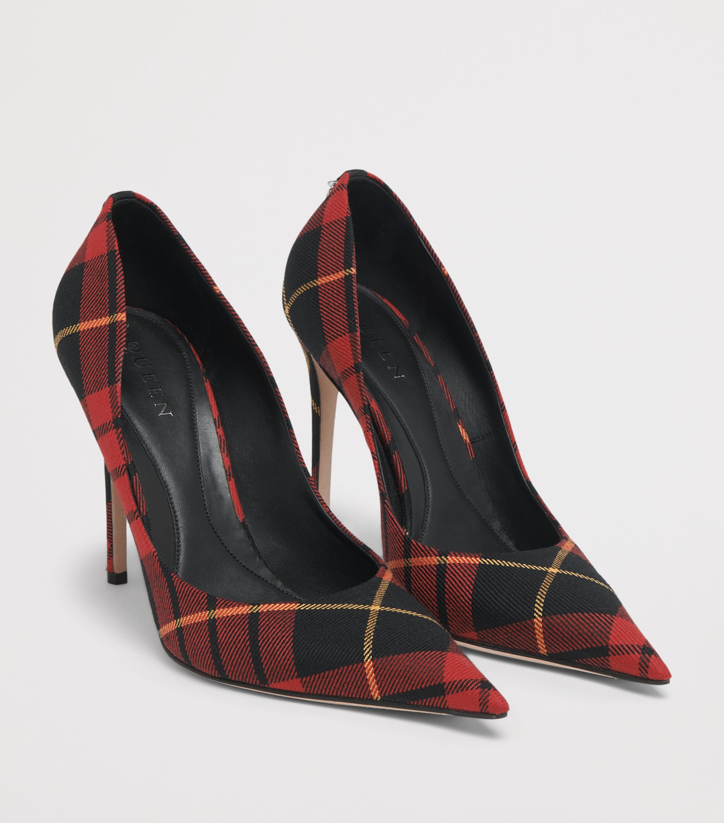 McQueen Cotton Tartan Skull Pumps 105 Image 3