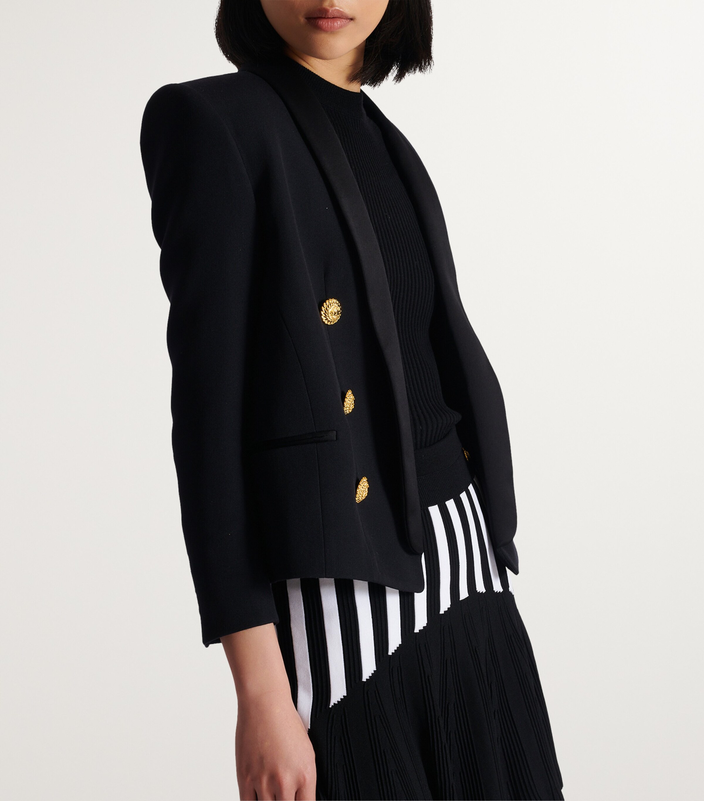 Wool Cropped Blazer EAP NOIR/NOIR Image 5
