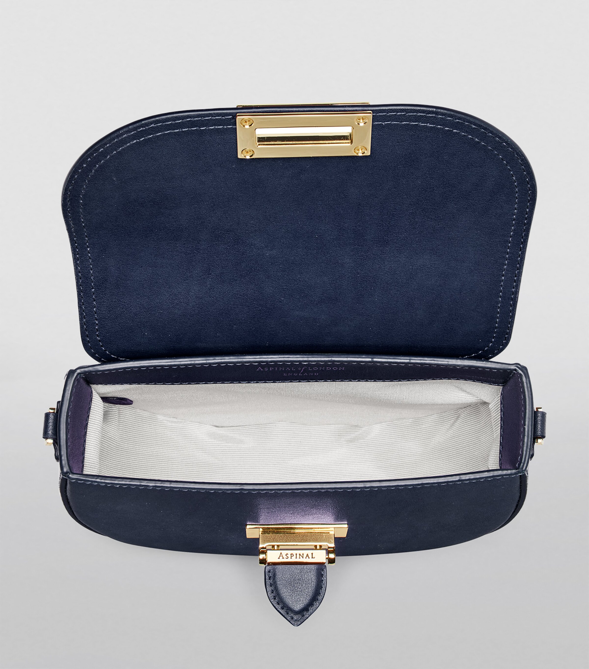 Aspinal Of London Leather Portobello Cross-Body Bag Navy Image 4