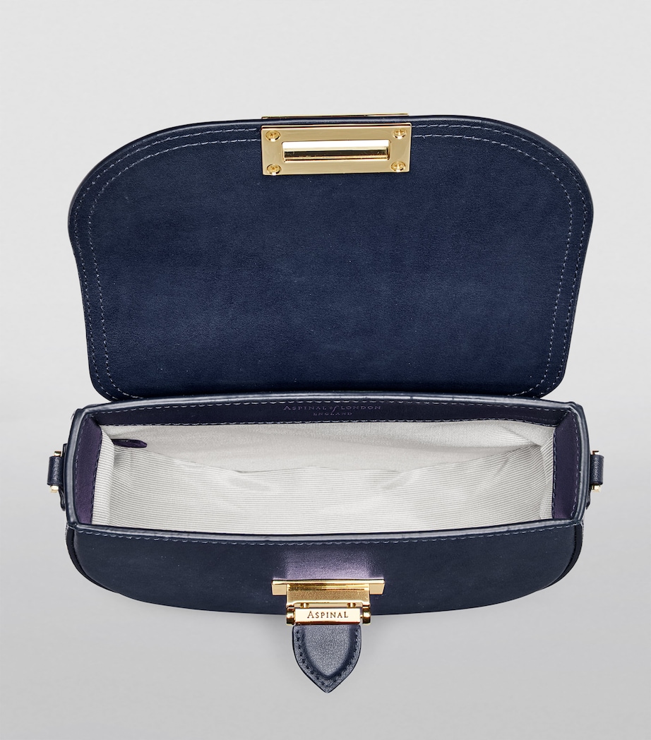 Aspinal Of London Leather Portobello Cross-Body Bag Navy Image 4