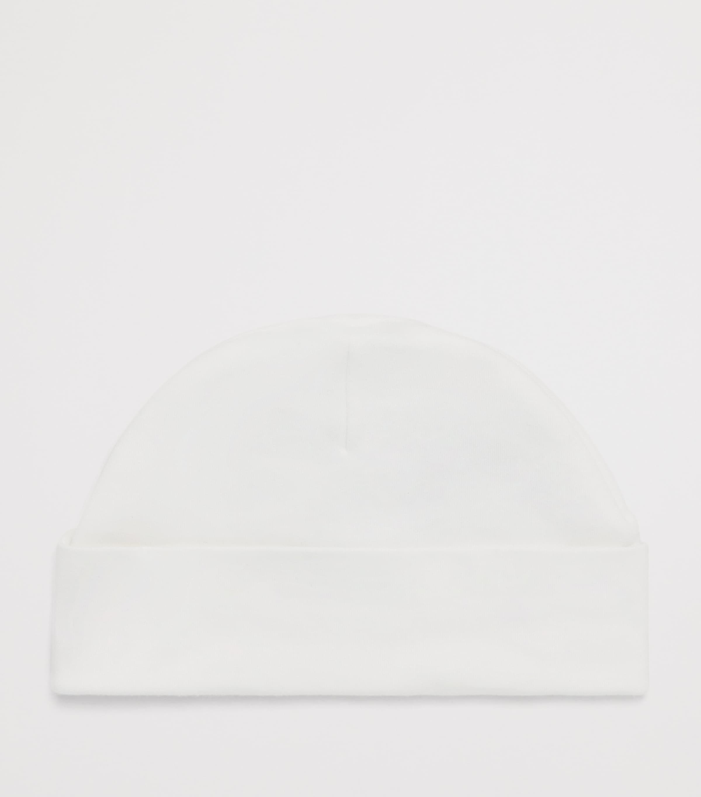 PAINT MY DREAMS Cotton Embroidered ‘P’ Beanie White Image 2