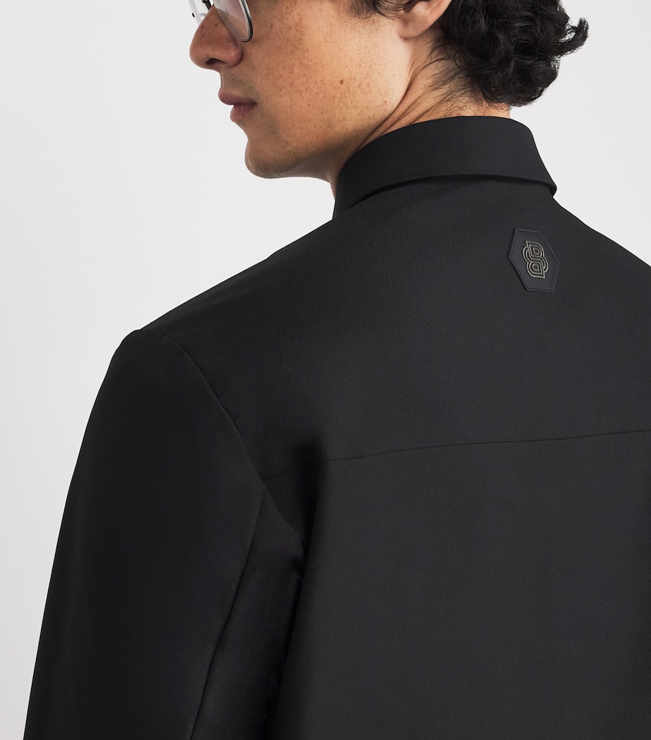 Stretch Gabardine Water-Repellent Overshirt 001BLACK Image 6