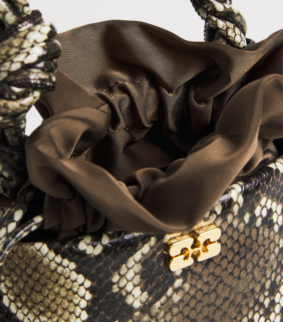 Mini Snakeskin Bou Bucket Bag 135 EGRET Image 4