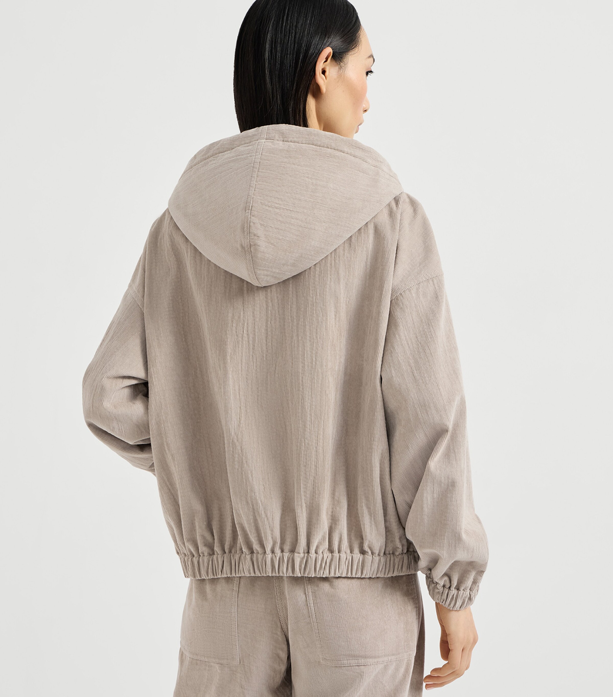 Cotton-Blend Corduroy Zip-Up Hoodie C4949 Image 5