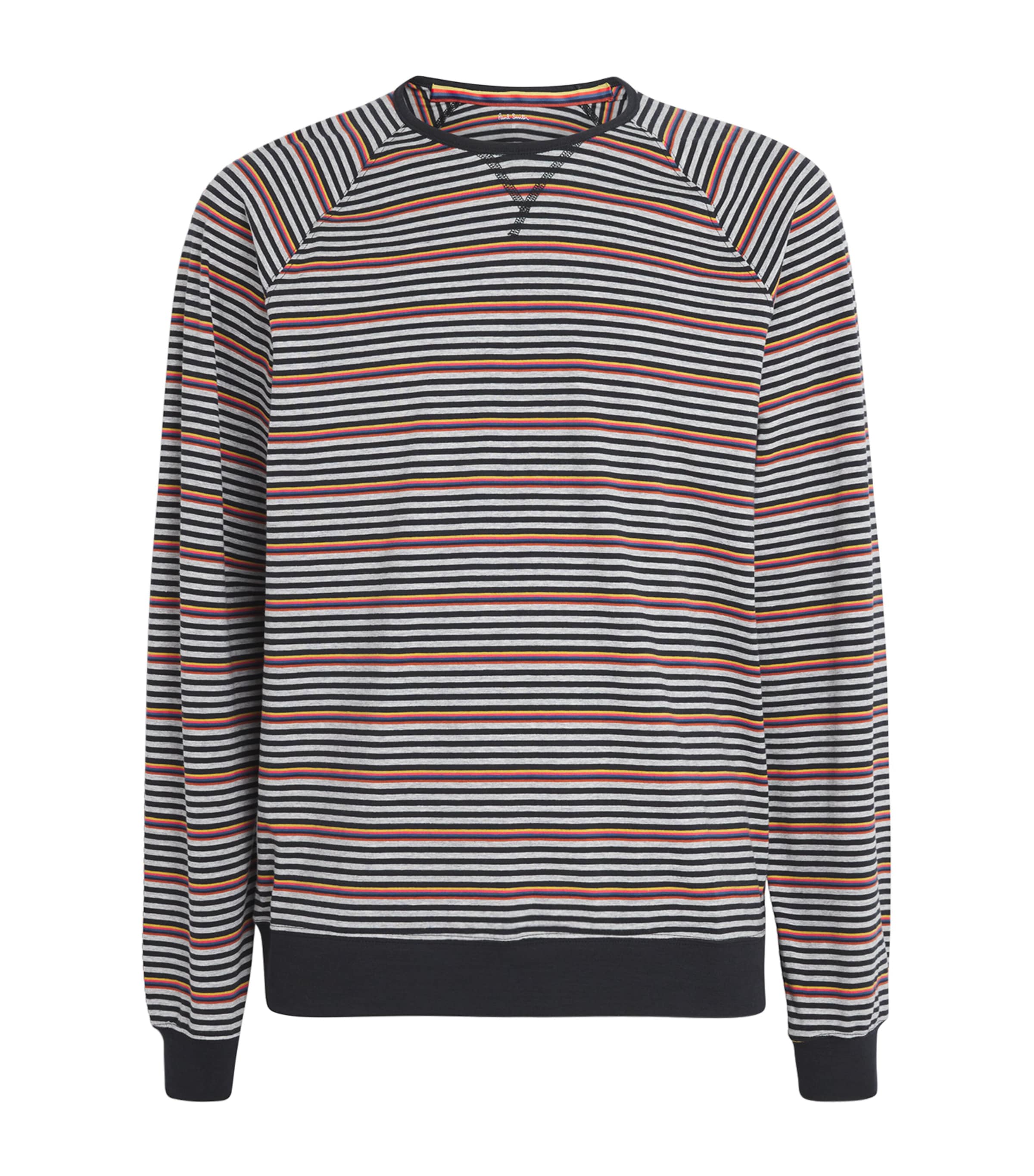 Paul Smith Stretch-cotton Artist Stripe Hoxton Lounge T-shirt In Black