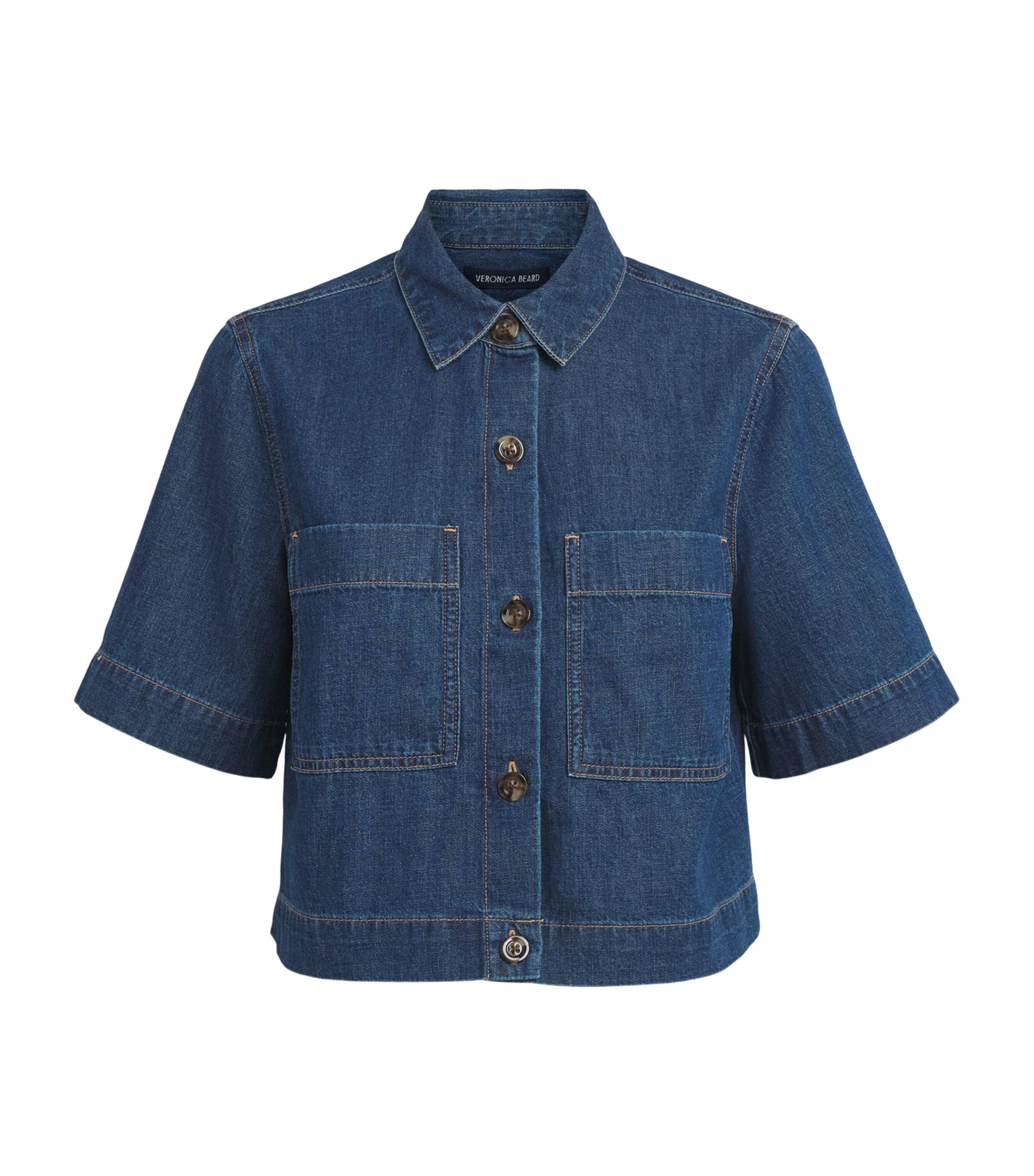 Veronica Beard Womens Chambray Spruce Shirt Starry Night Image 1