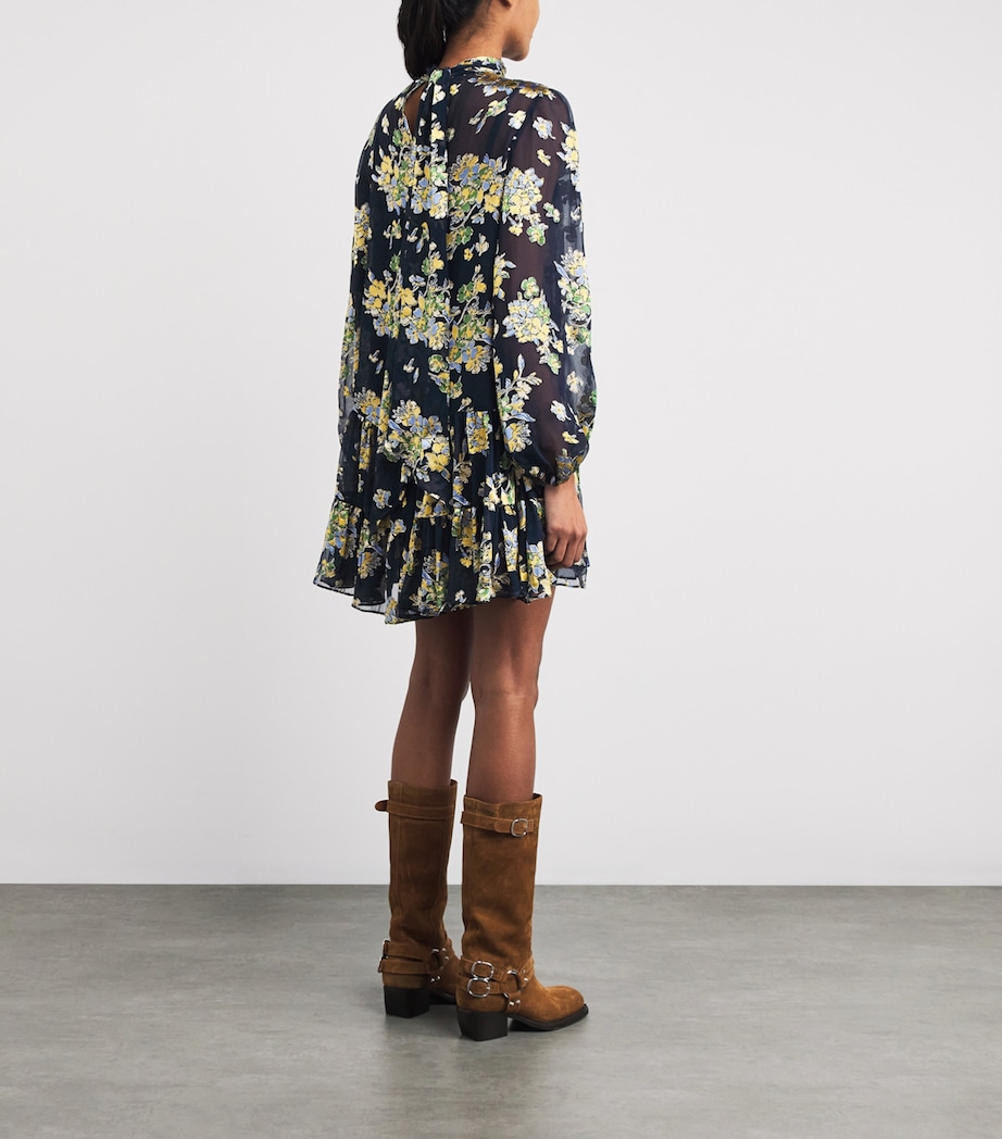 Anaya Mini Dress BOUQUET DEVORE NAVY Image 3