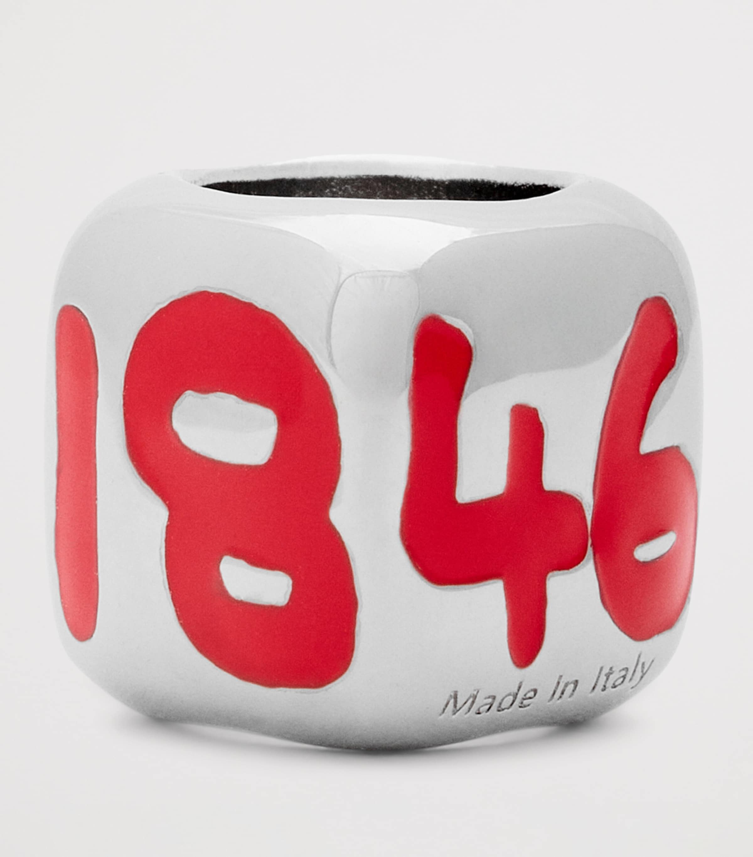 LOEWE Anagram Dice Bag Charm Silver/red Image 2
