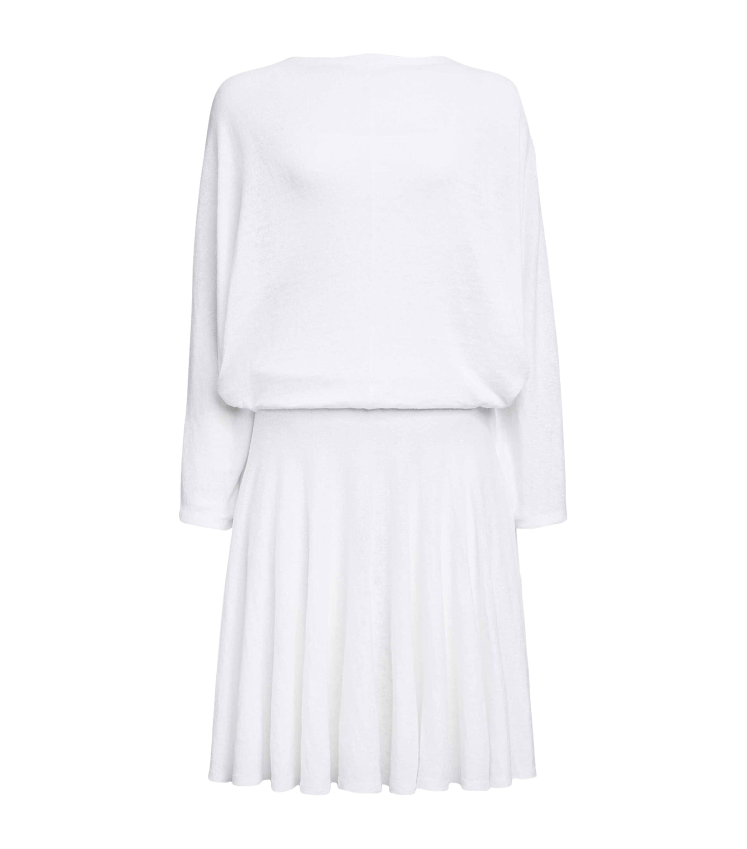 Alaïa Linen Draped Mini Dress In White