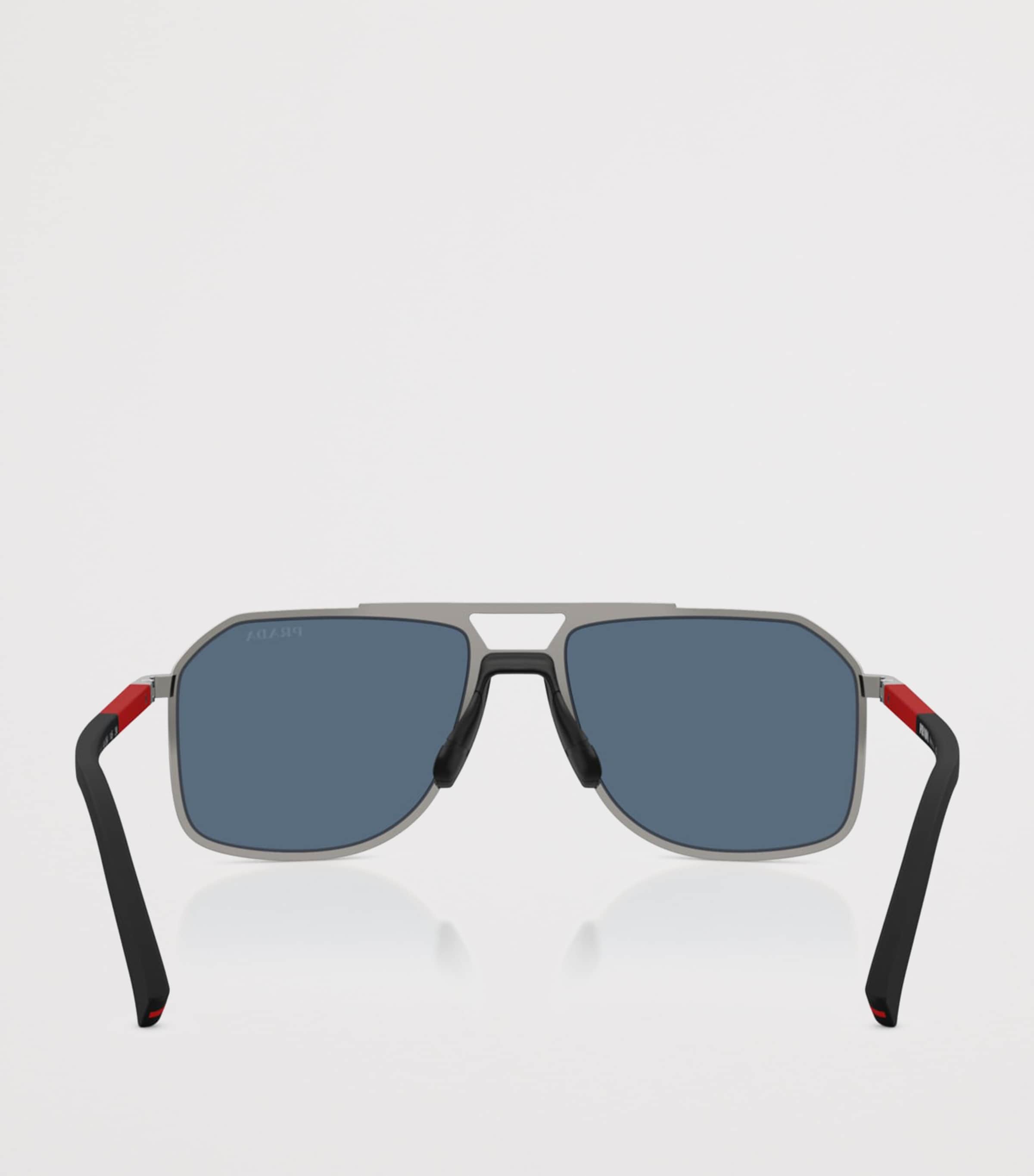 Prada Linea Rossa Metal PR B51S Pilot Sunglasses Grey Image 3