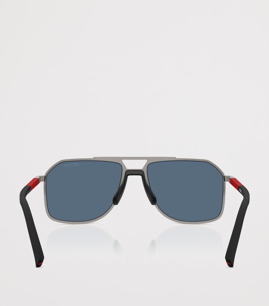 Prada Linea Rossa Metal PR B51S Pilot Sunglasses Grey Image 3
