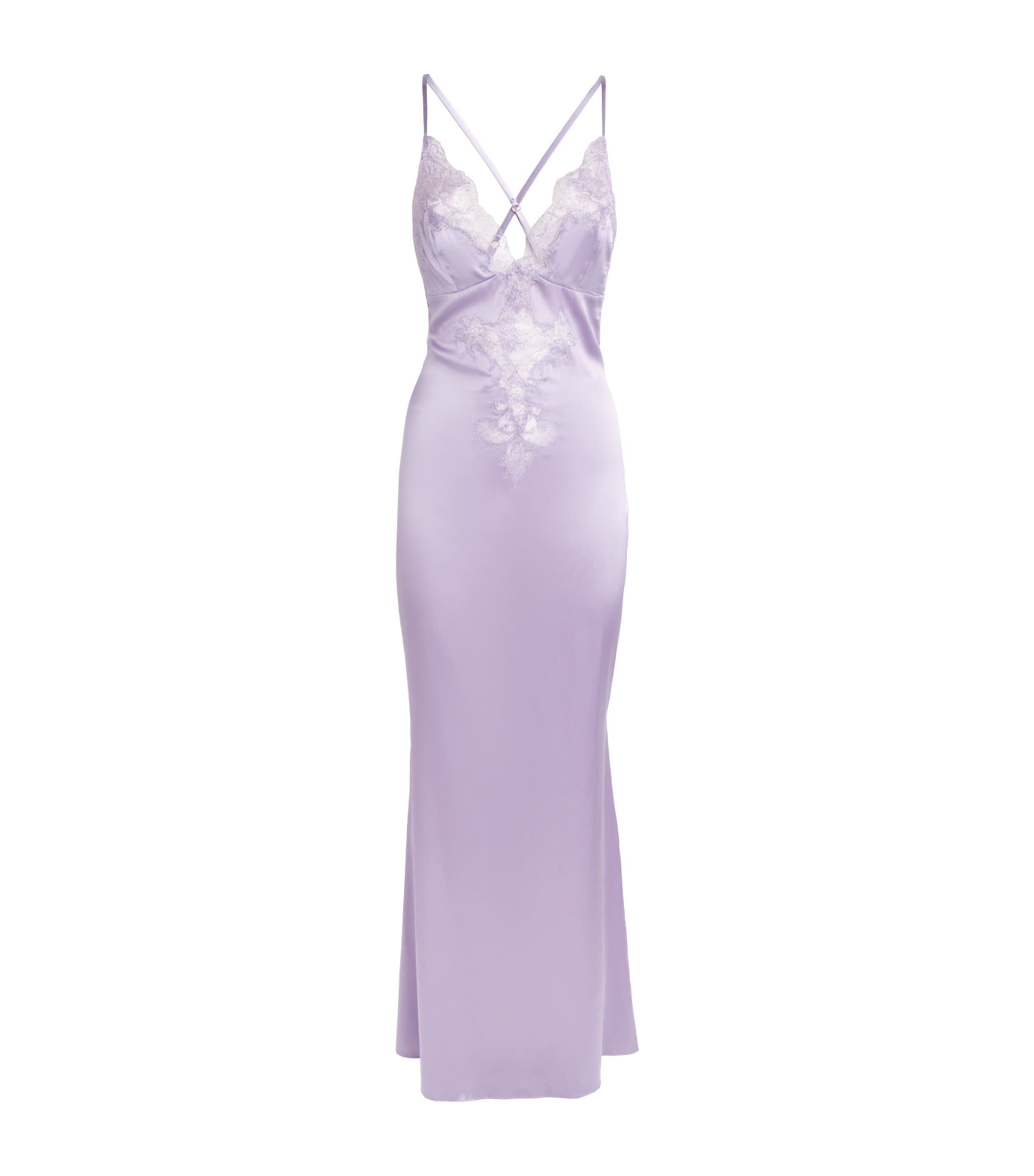 Rosamosario Womens Silk Drusilla Slip Dress Lilac Image 1