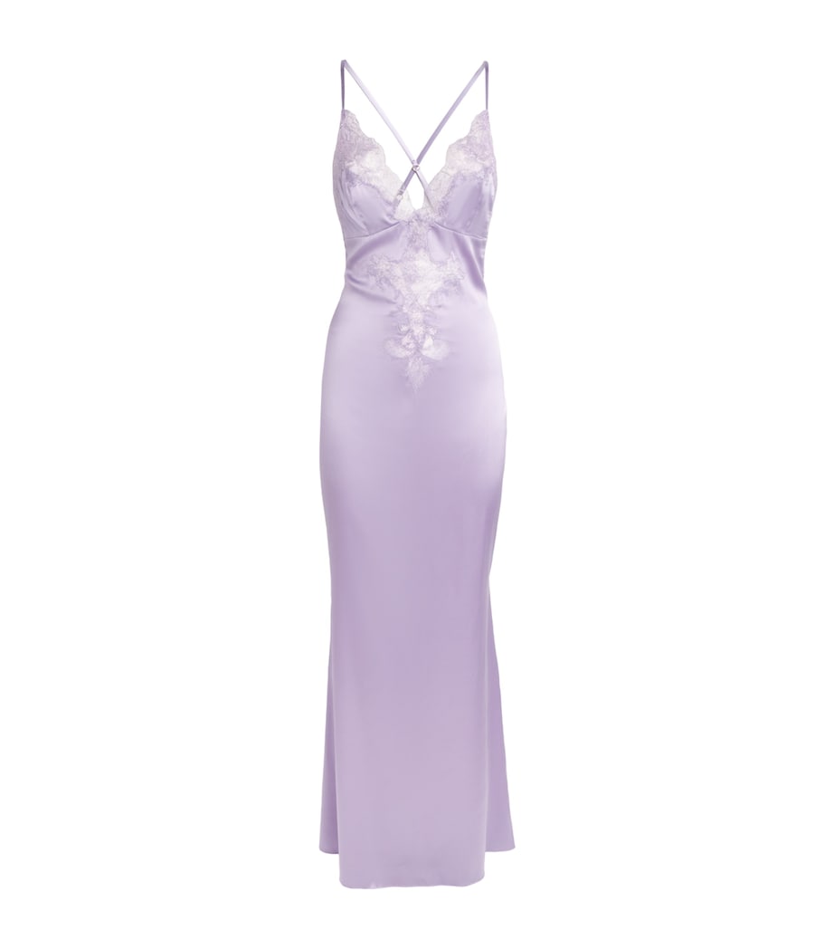 Rosamosario Womens Silk Drusilla Slip Dress Lilac Image 1
