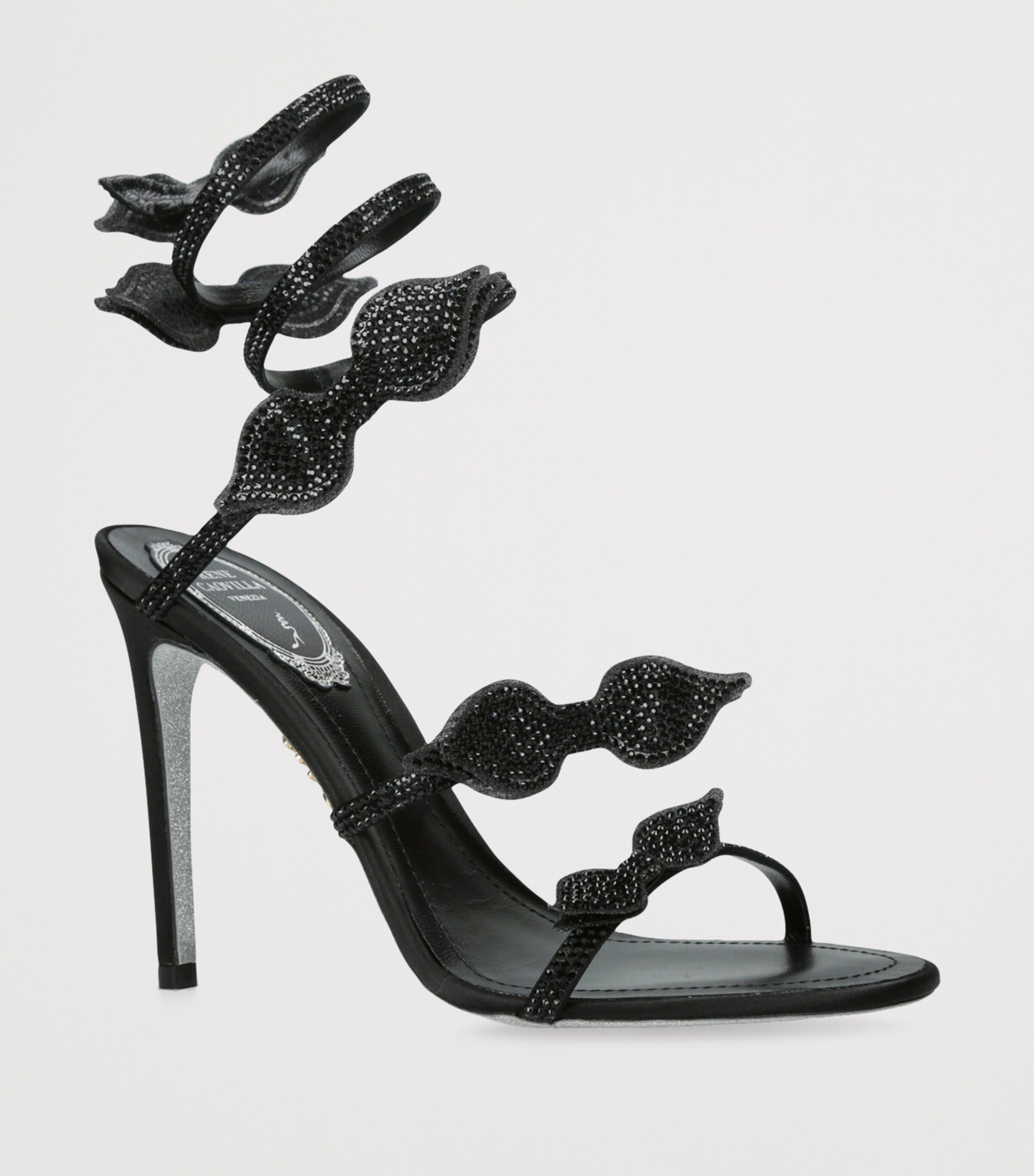 Crystal Bow Cleo Sandals 105 BLACK Image 3