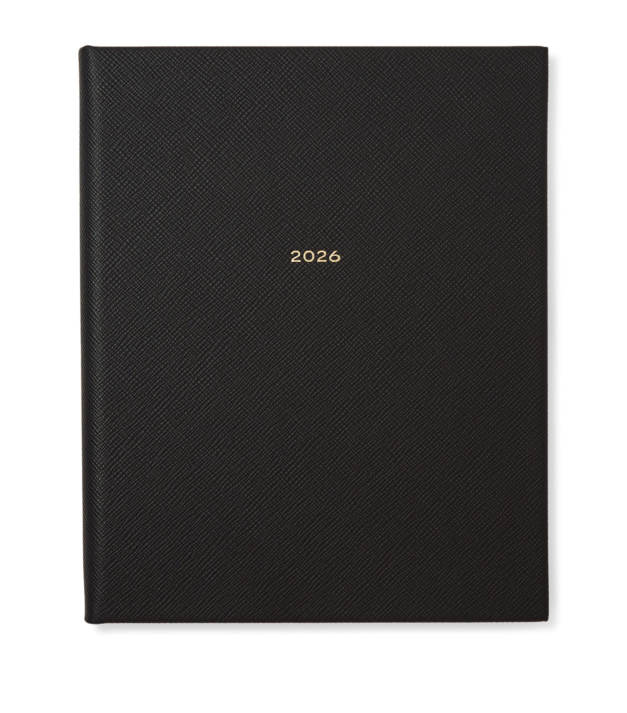 Smythson Panama Leather Kings Desk Diary In Black