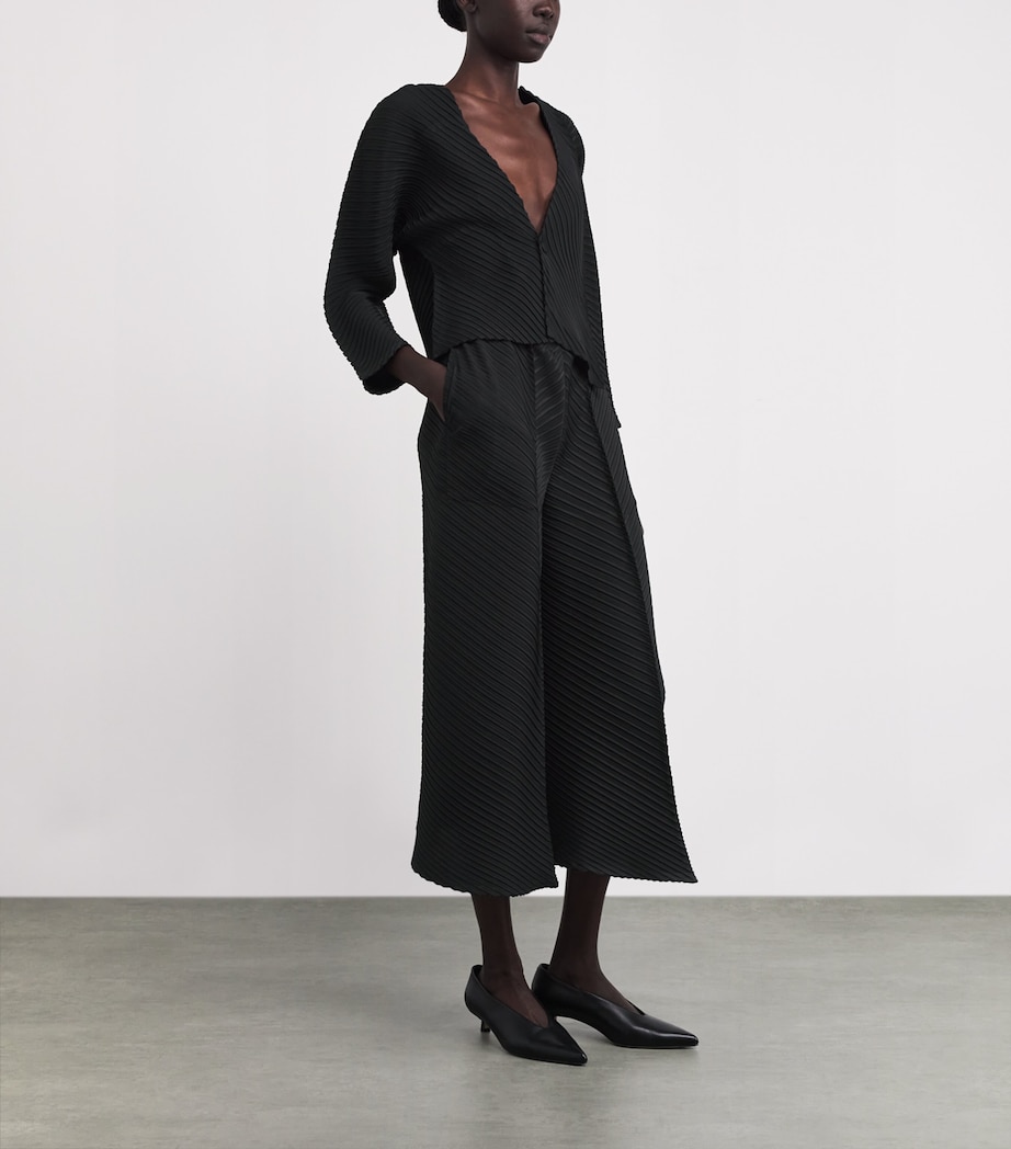 Issey Miyake Womens Plaster Pleats Cardigan Black Image 2